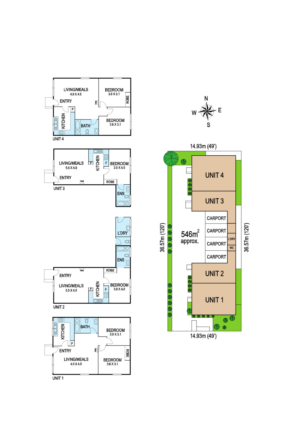 1-4/224 Union Street, Brunswick West
- Floorplan 1