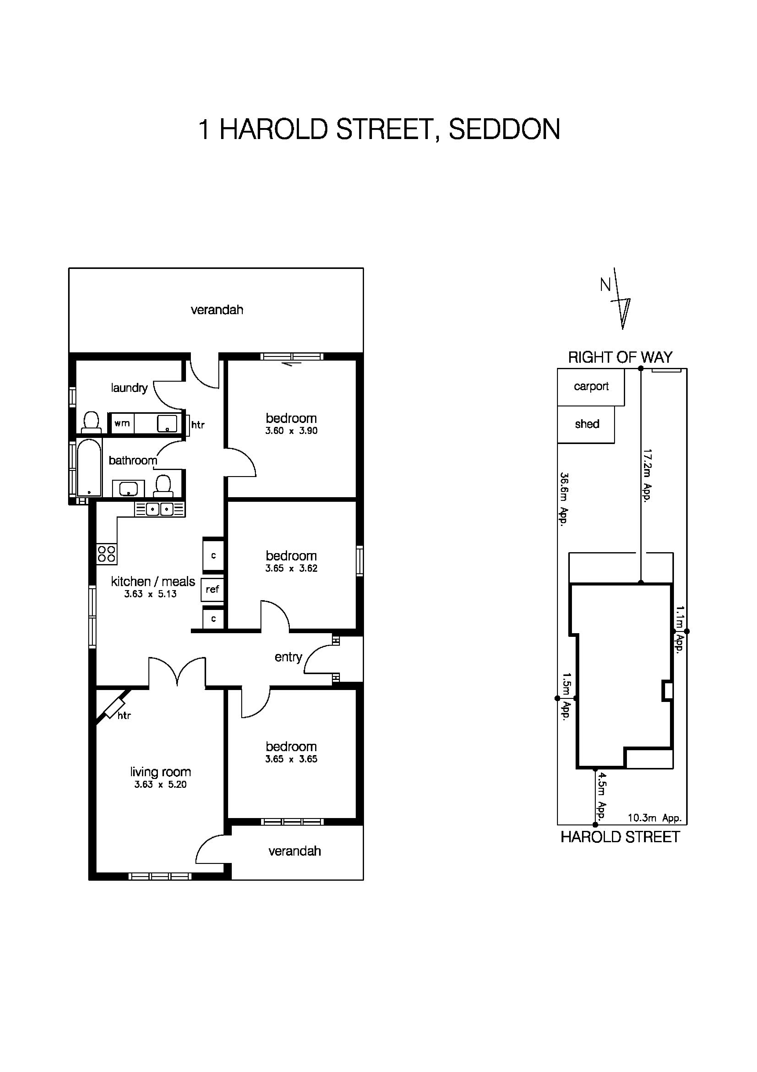1 Harold Street, SEDDON VIC 3011 - Floorplan