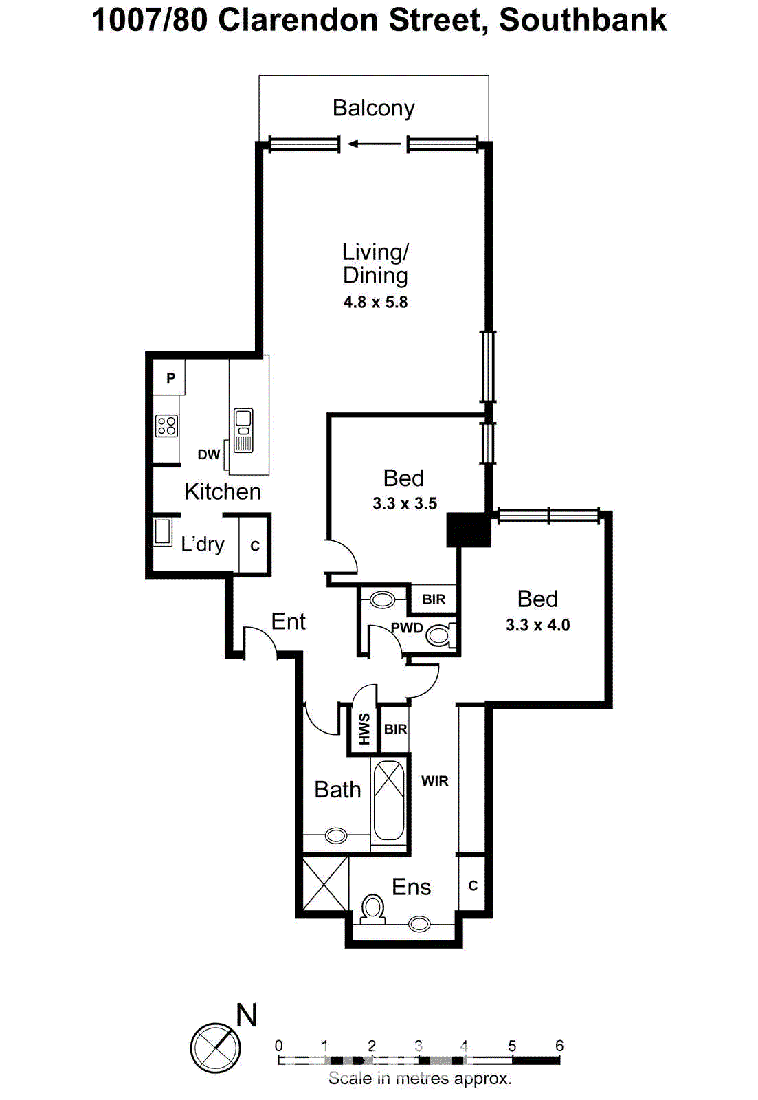 1007/80 Clarendon Street, Southbank VIC 3006 - Floorplan