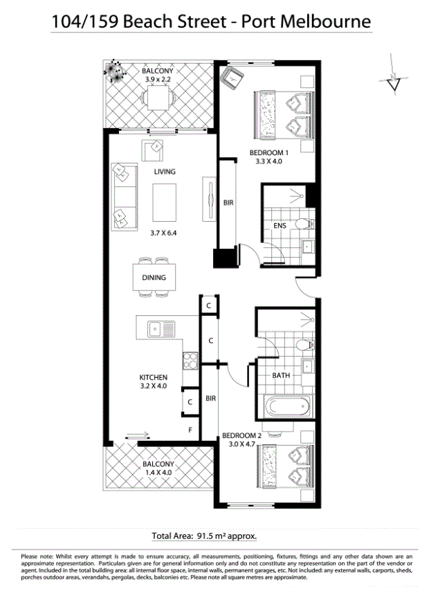 104/159 Beach Street, PORT MELBOURNE VIC 3207 - Floorplan