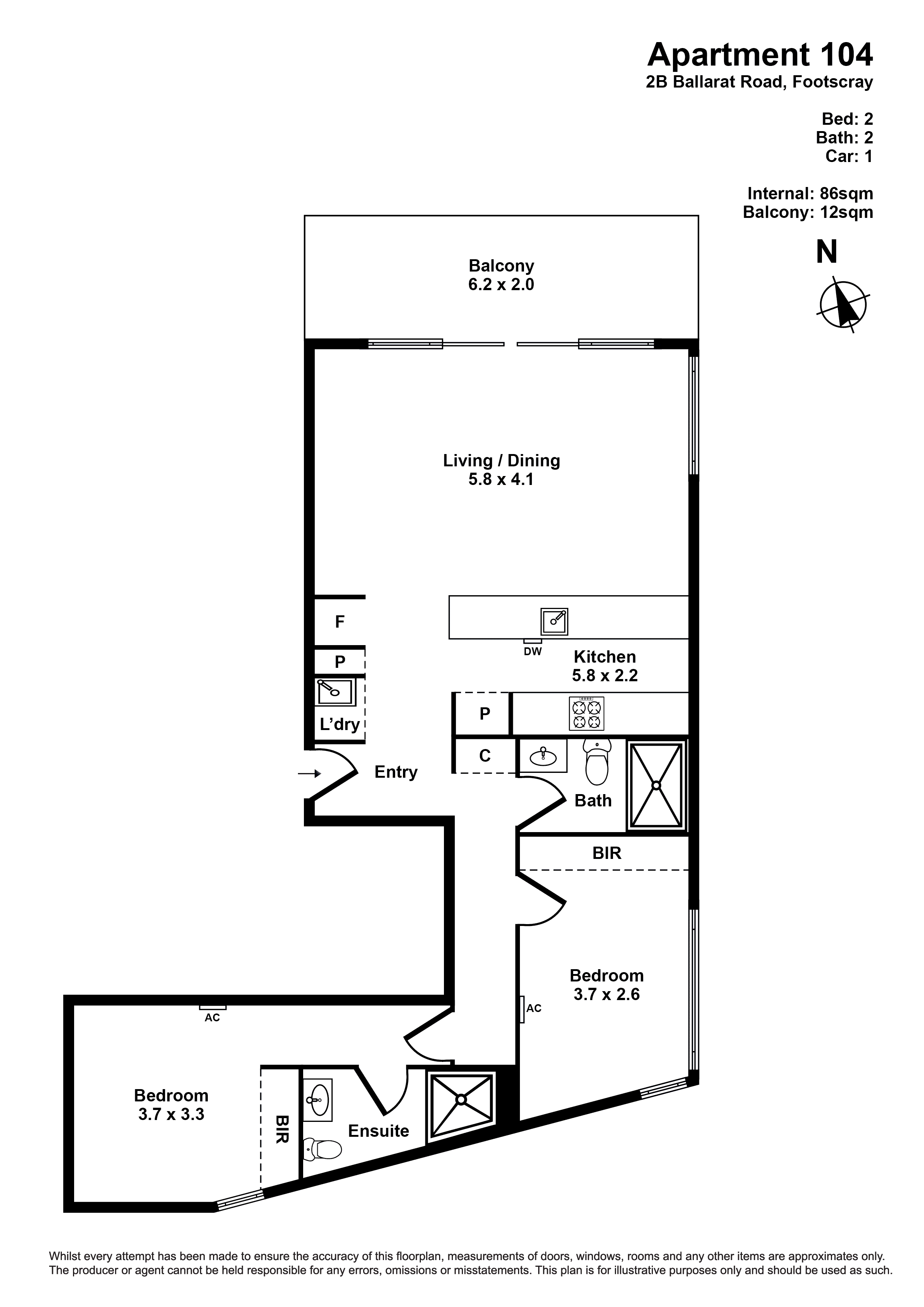 104/2b Ballarat Road, Footscray VIC 3011 - Floorplan