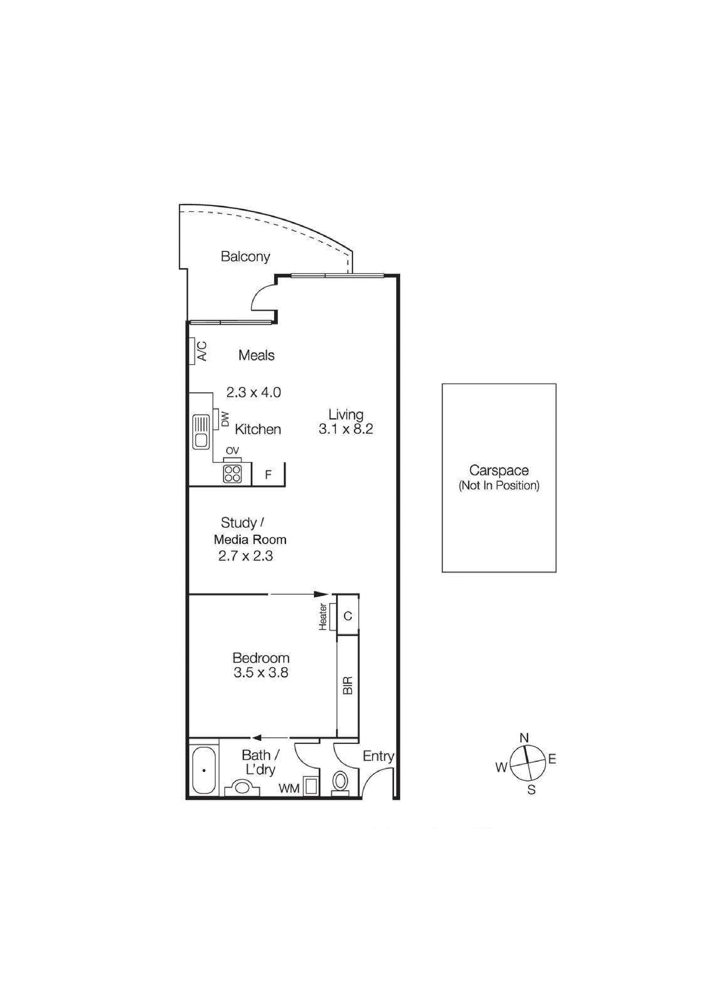 107/5 Alma Road, St Kilda VIC 3182 - Floorplan