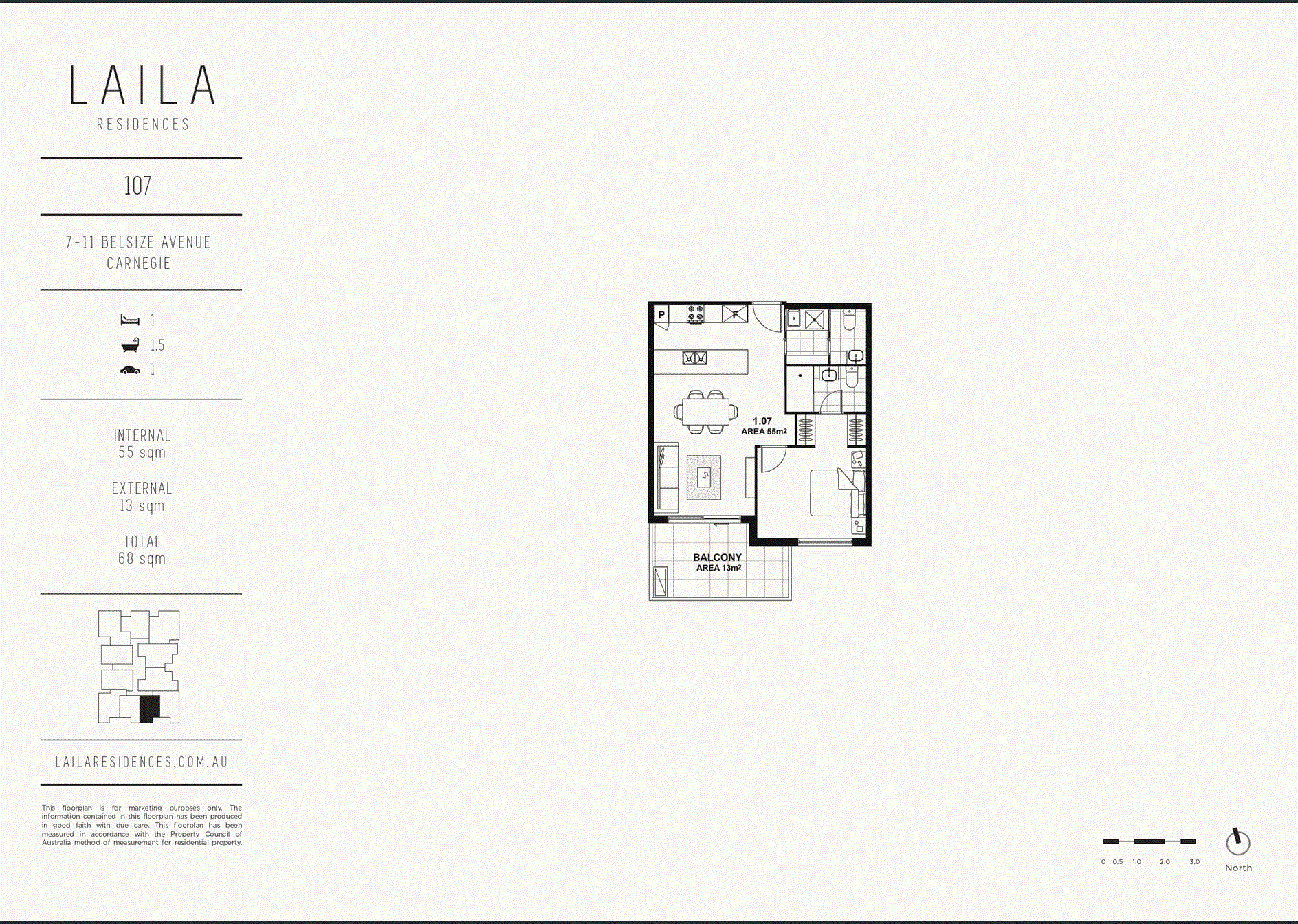 107/9 Belsize Avenue, Carnegie VIC 3163 - Floorplan
