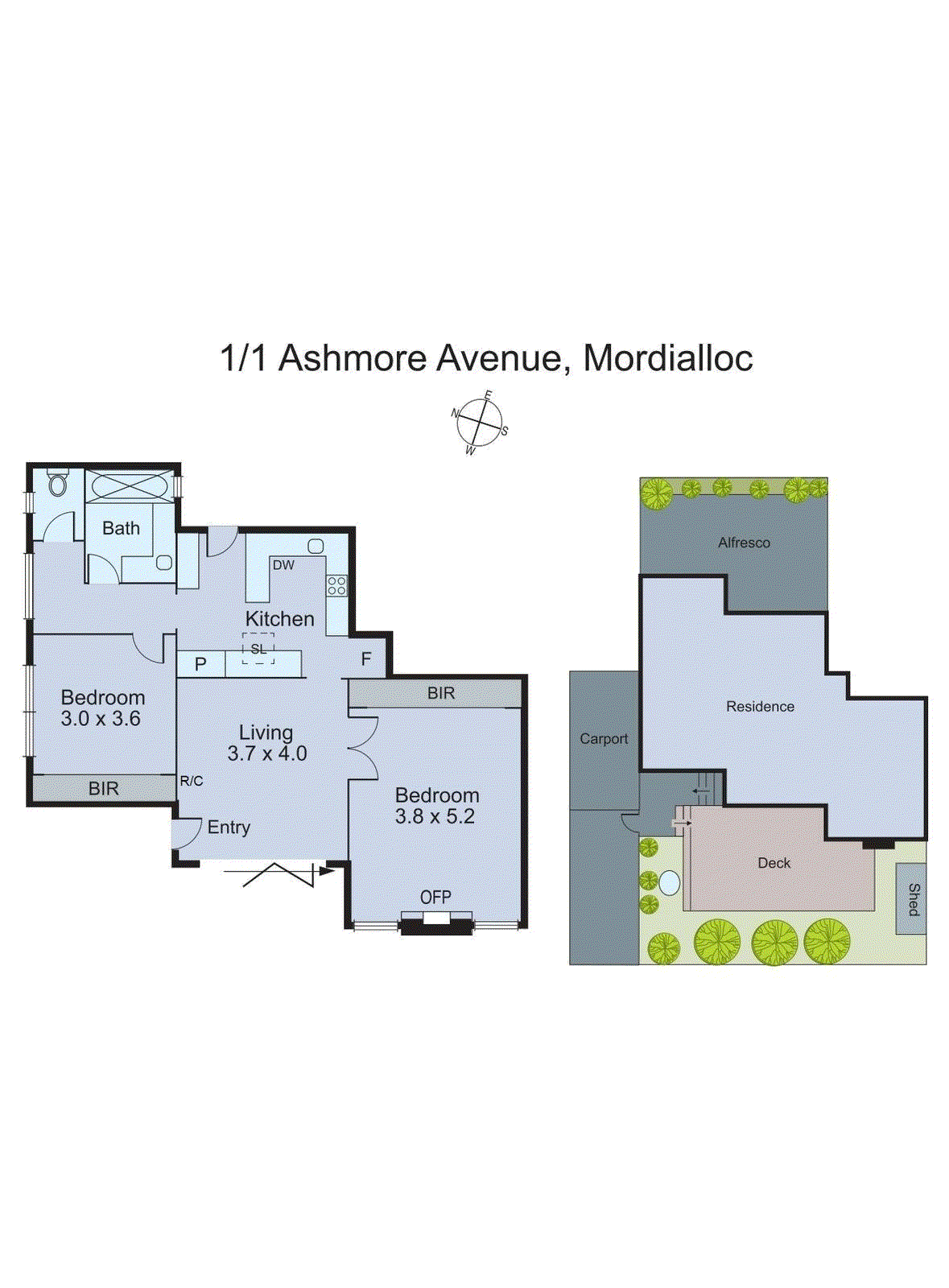 1/1 Ashmore Avenue, Mordialloc VIC 3195 - Floorplan