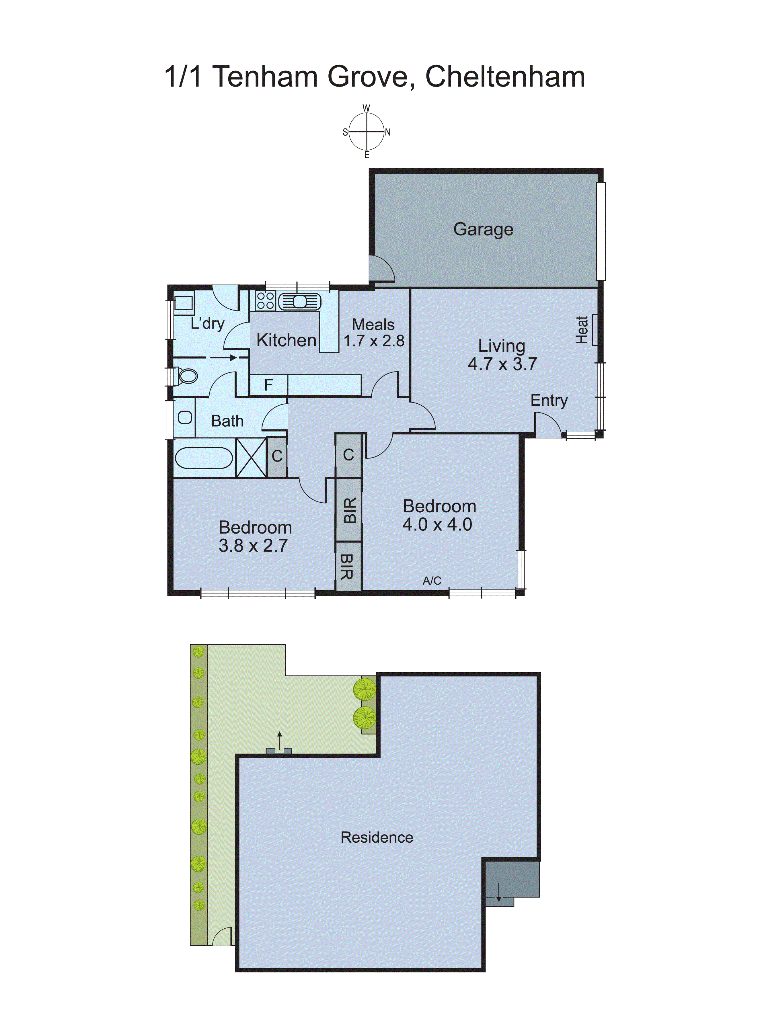 1/1 Tenham Grove, Cheltenham VIC 3192 - Floorplan