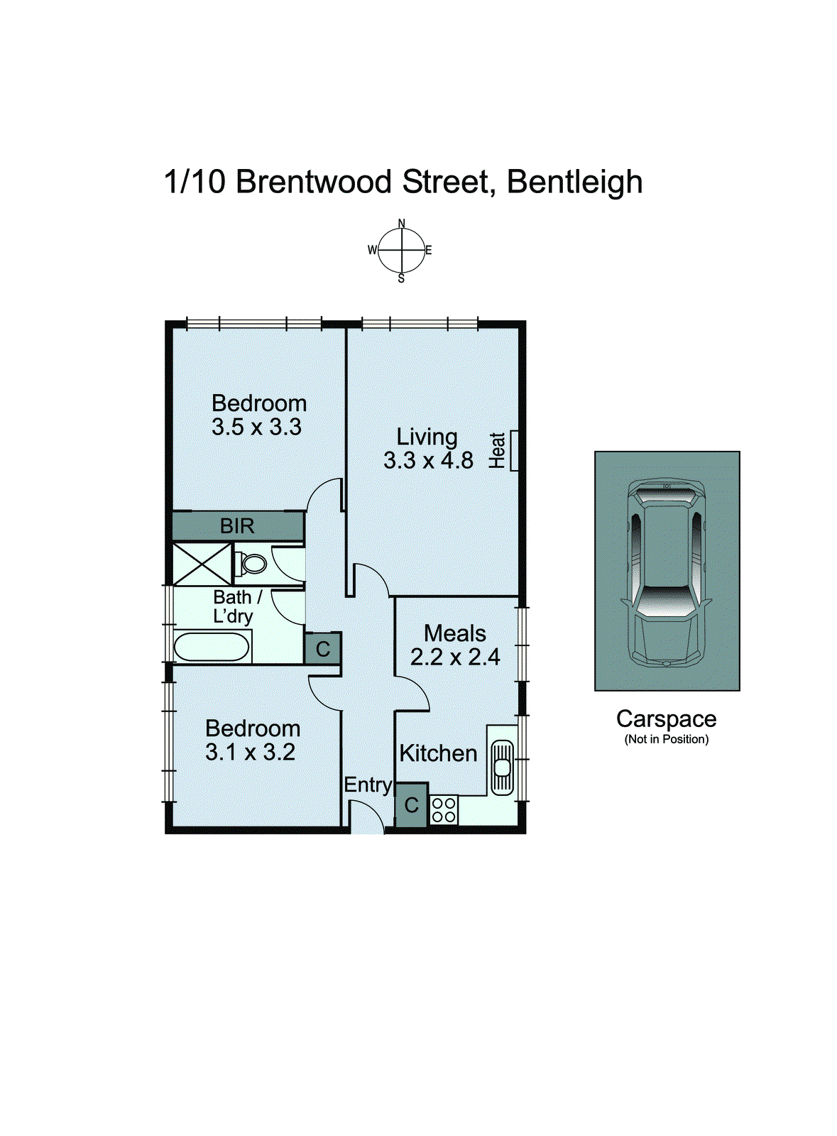 1/10 Brentwood Street, Bentleigh VIC 3204 - Floorplan