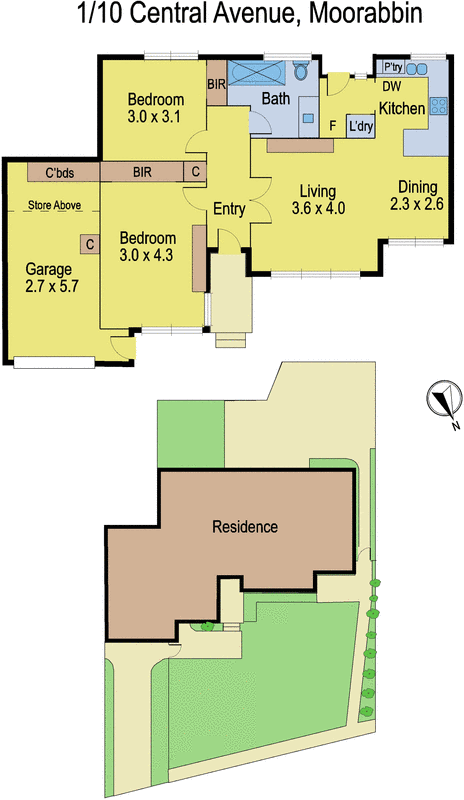 1/10 Central Avenue, Moorabbin VIC 3189 - Floorplan
