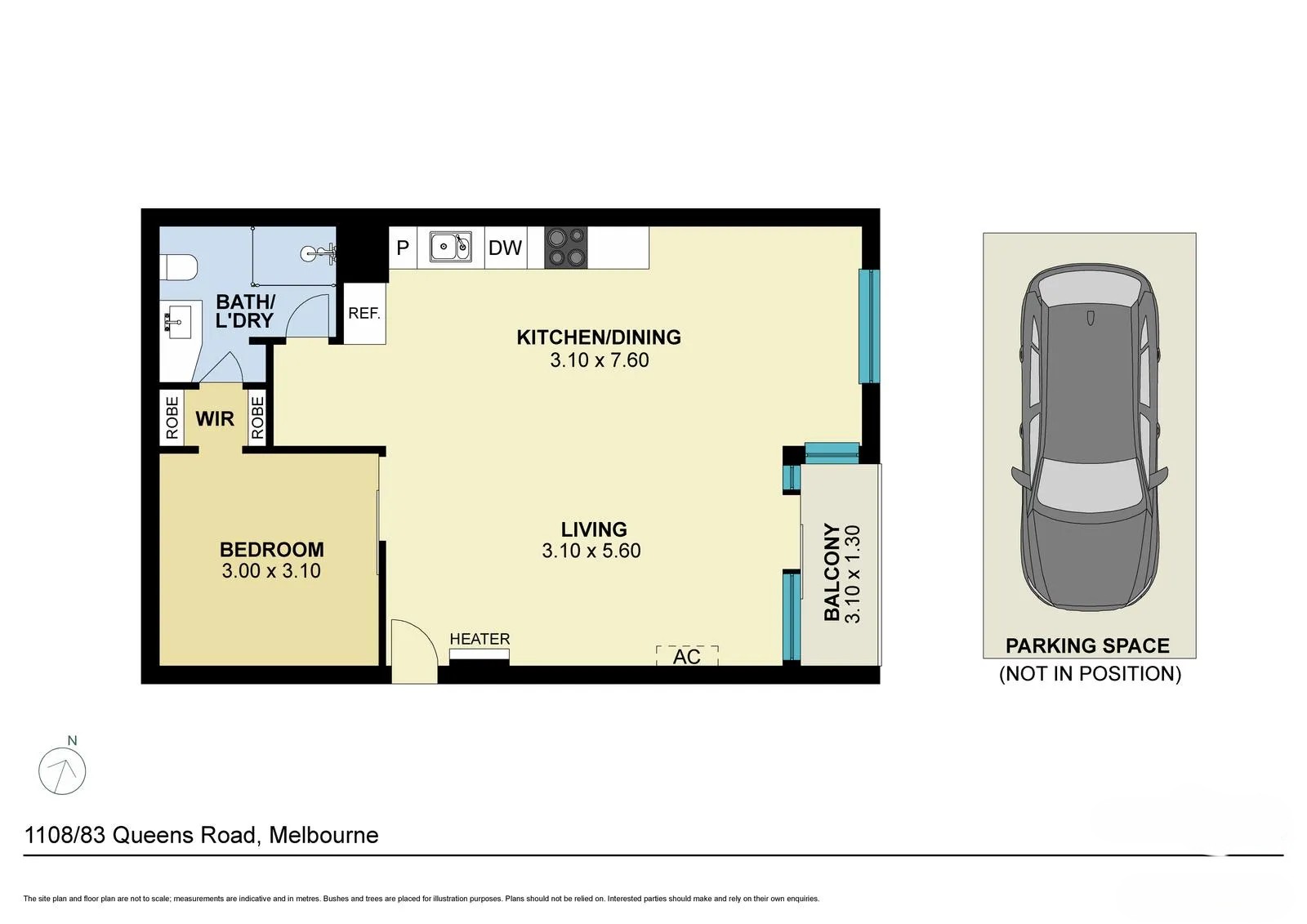 1108/83 Queens Road, Melbourne VIC 3004 - Floorplan