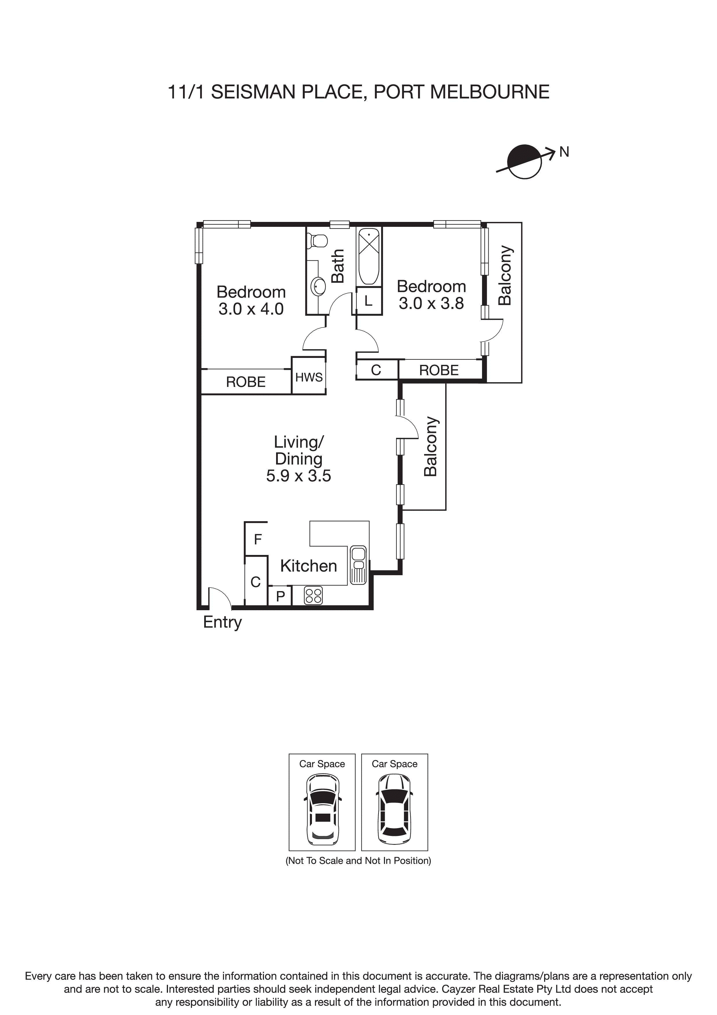 11/1 Seisman Place, PORT MELBOURNE VIC 3207 - Floorplan