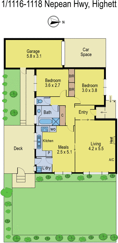 1/1116 Nepean Highway, Highett VIC 3190 - Floorplan