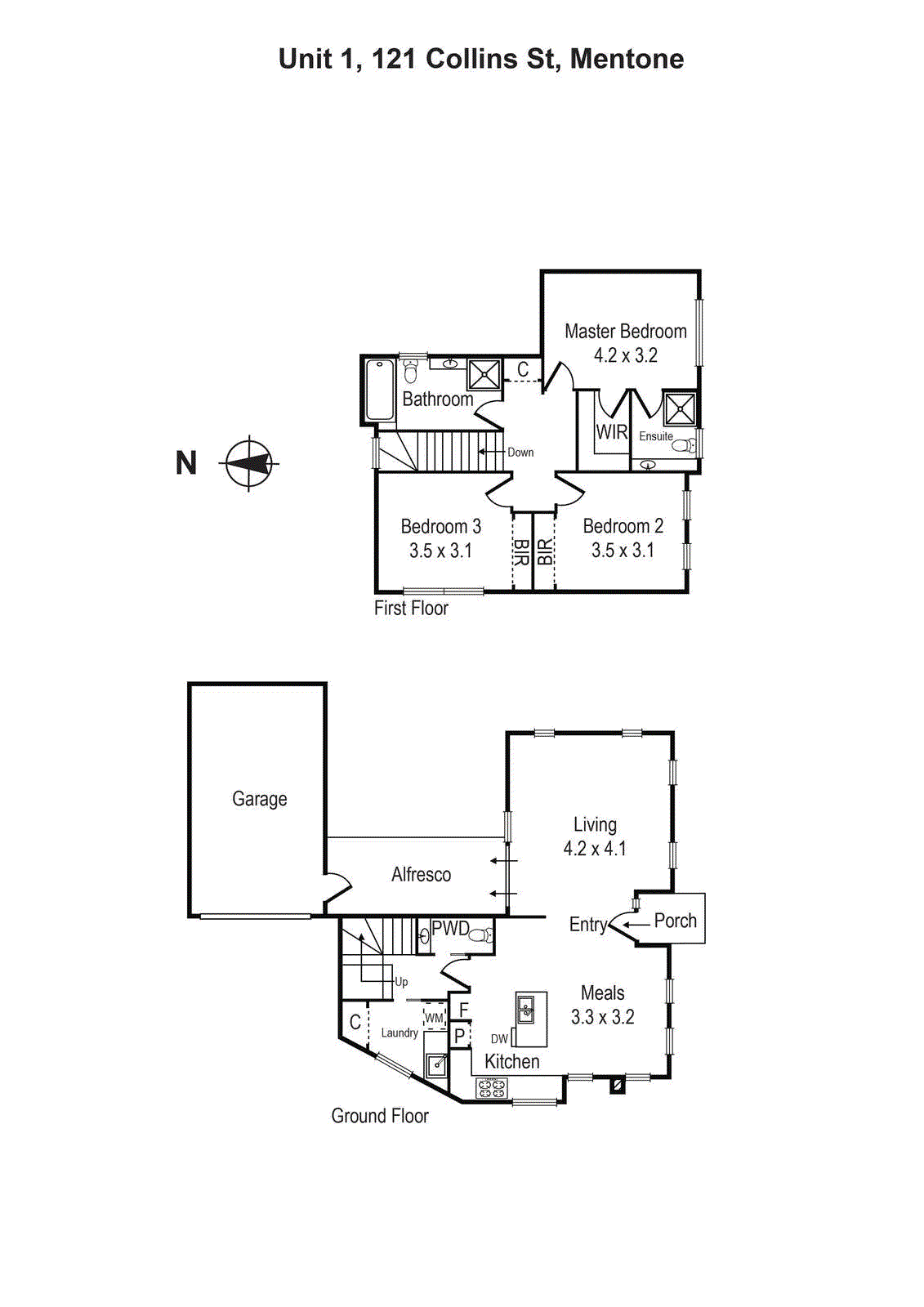 1/121 Collins Street, Mentone VIC 3194 - Floorplan