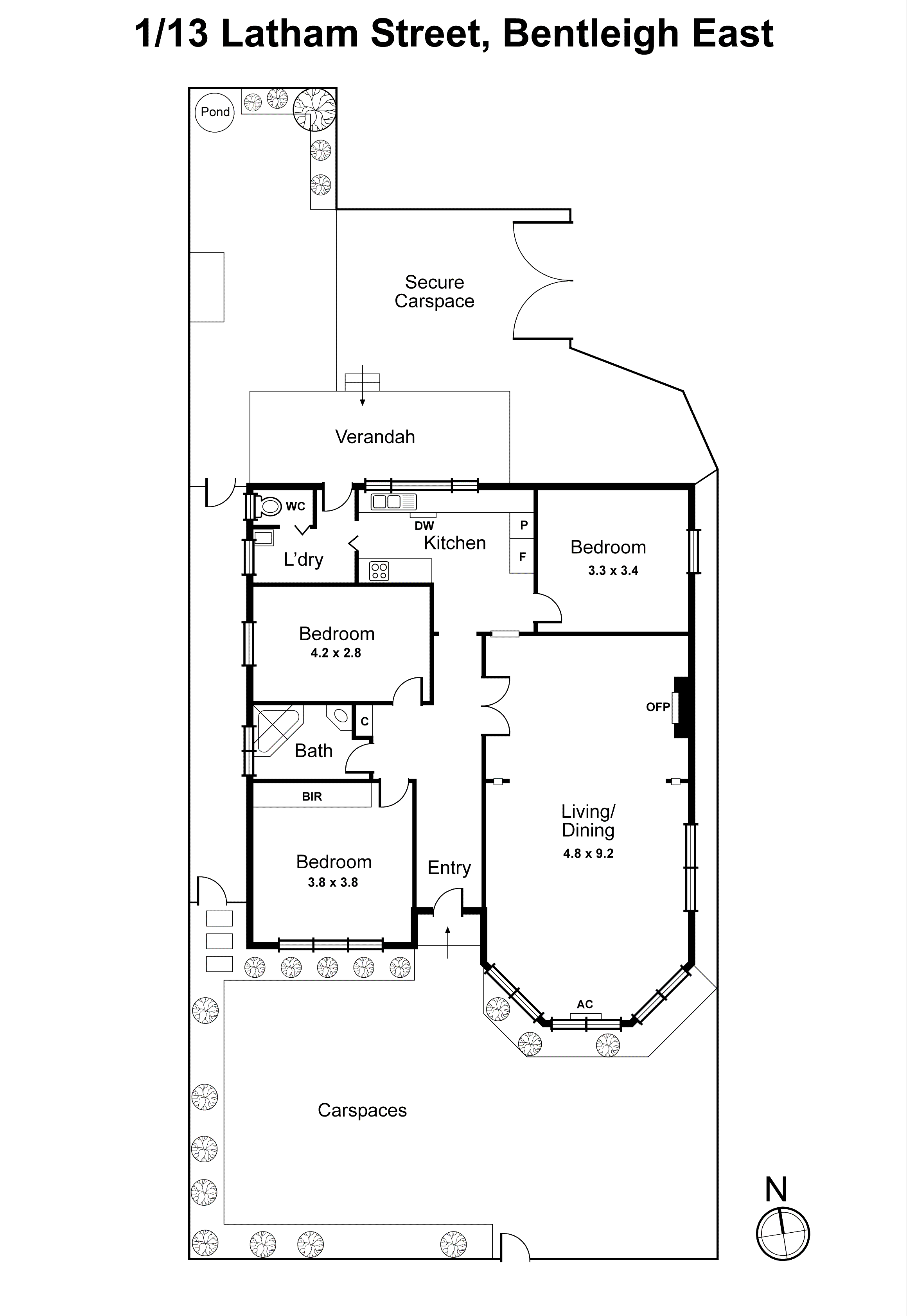 1/13 Latham Street, Bentleigh East VIC 3165 - Floorplan