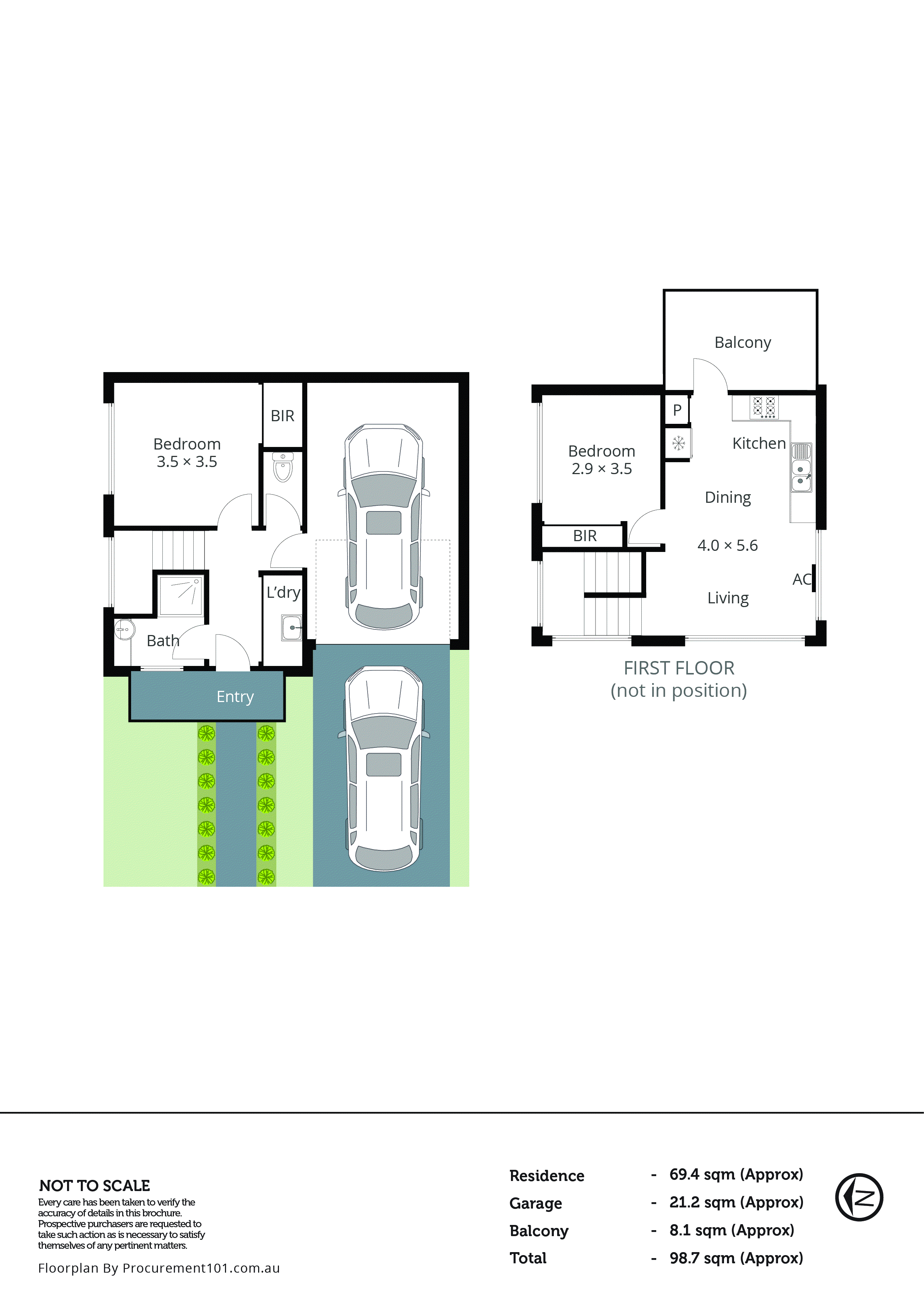 1/13 Leonard Avenue, Noble Park VIC 3174 - Floorplan