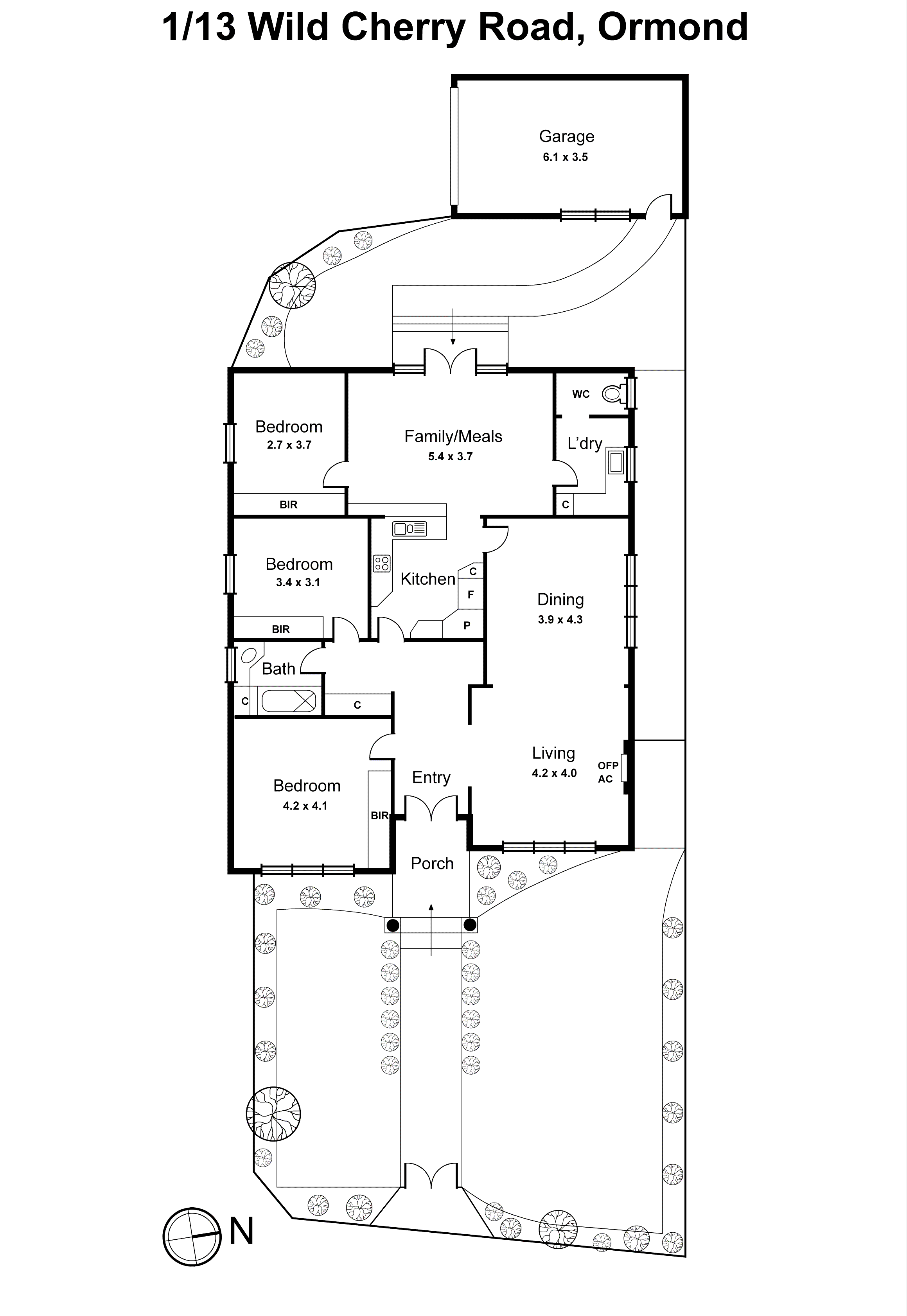1/13 Wild Cherry Road, Ormond VIC 3204 - Floorplan