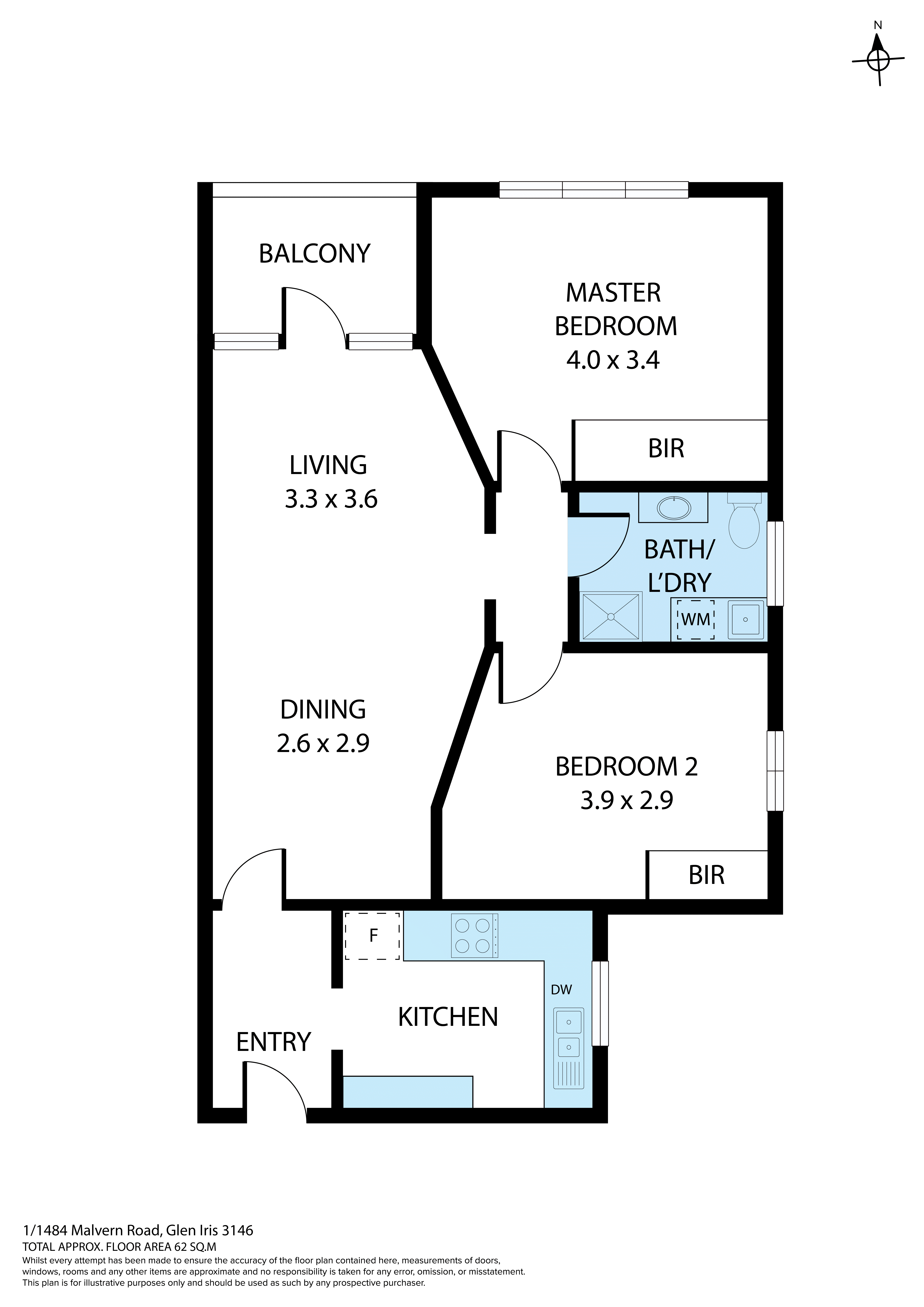1/1484 Malvern Road, Glen Iris VIC 3146 - Floorplan