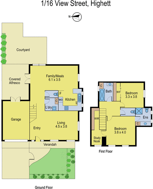 1/16 View Street, Highett VIC 3190 - Floorplan