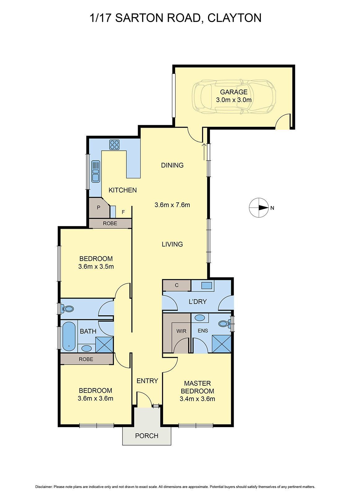 1/17 Sarton Road, Clayton VIC 3168 - Floorplan