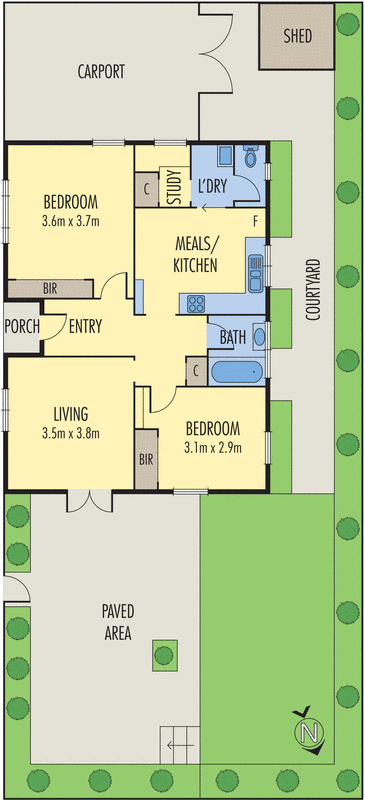 1/19 Binalong Avenue, Chadstone VIC 3148 - Floorplan