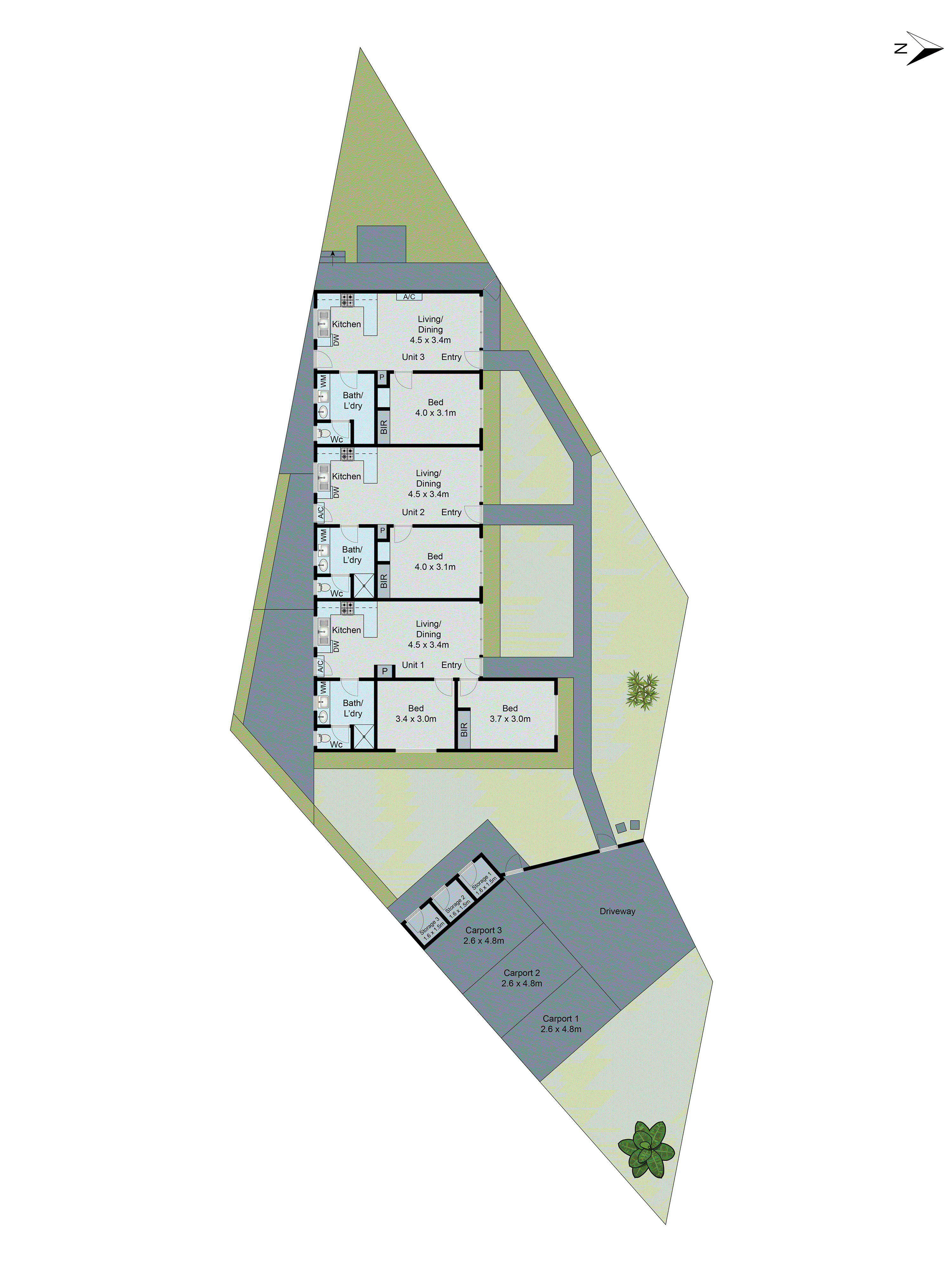 1,2 & 3/6 Everett Close, Herne Hill VIC 3218 - Floorplan