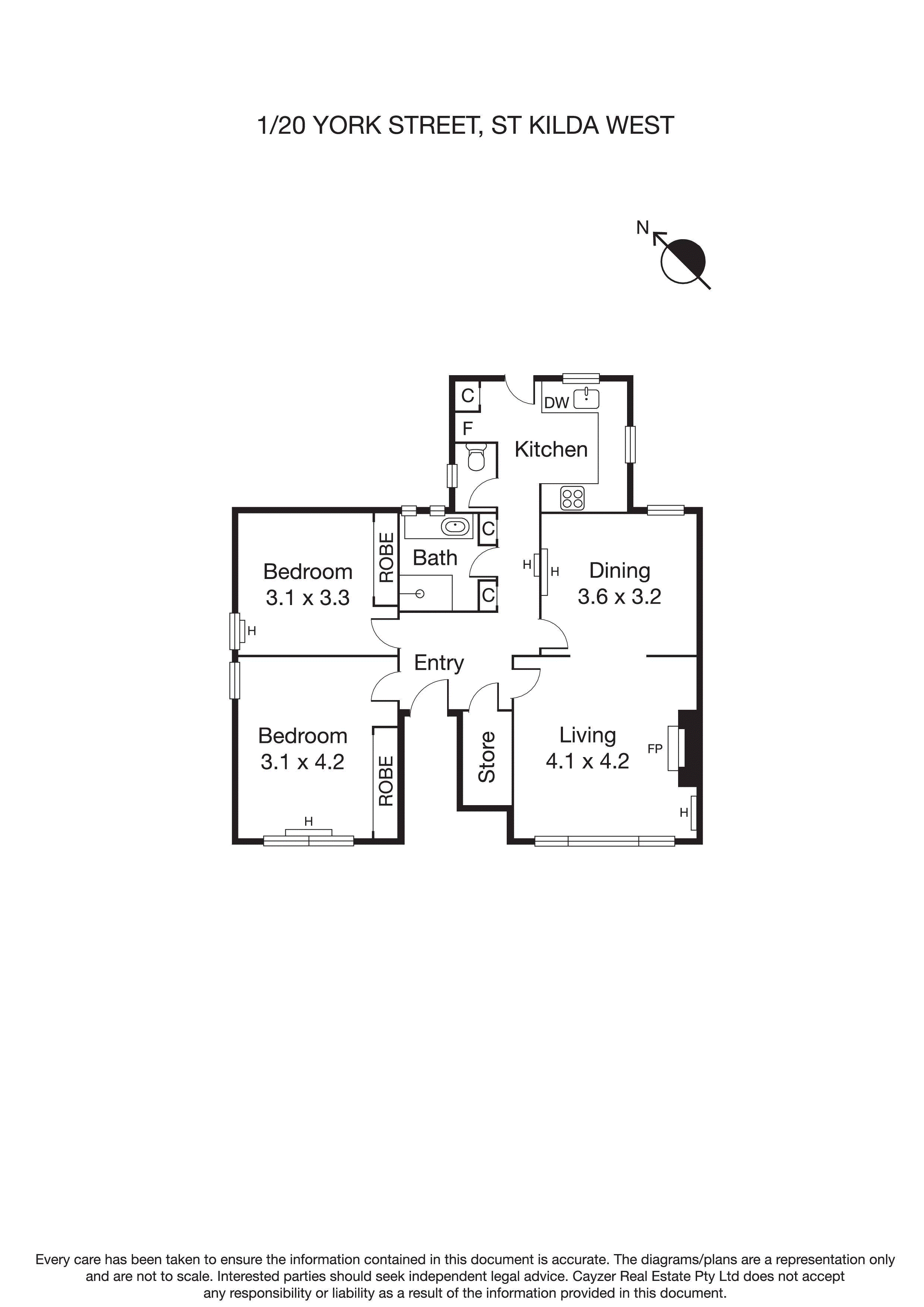 1/20 York Street, ST KILDA WEST VIC 3182 - Floorplan