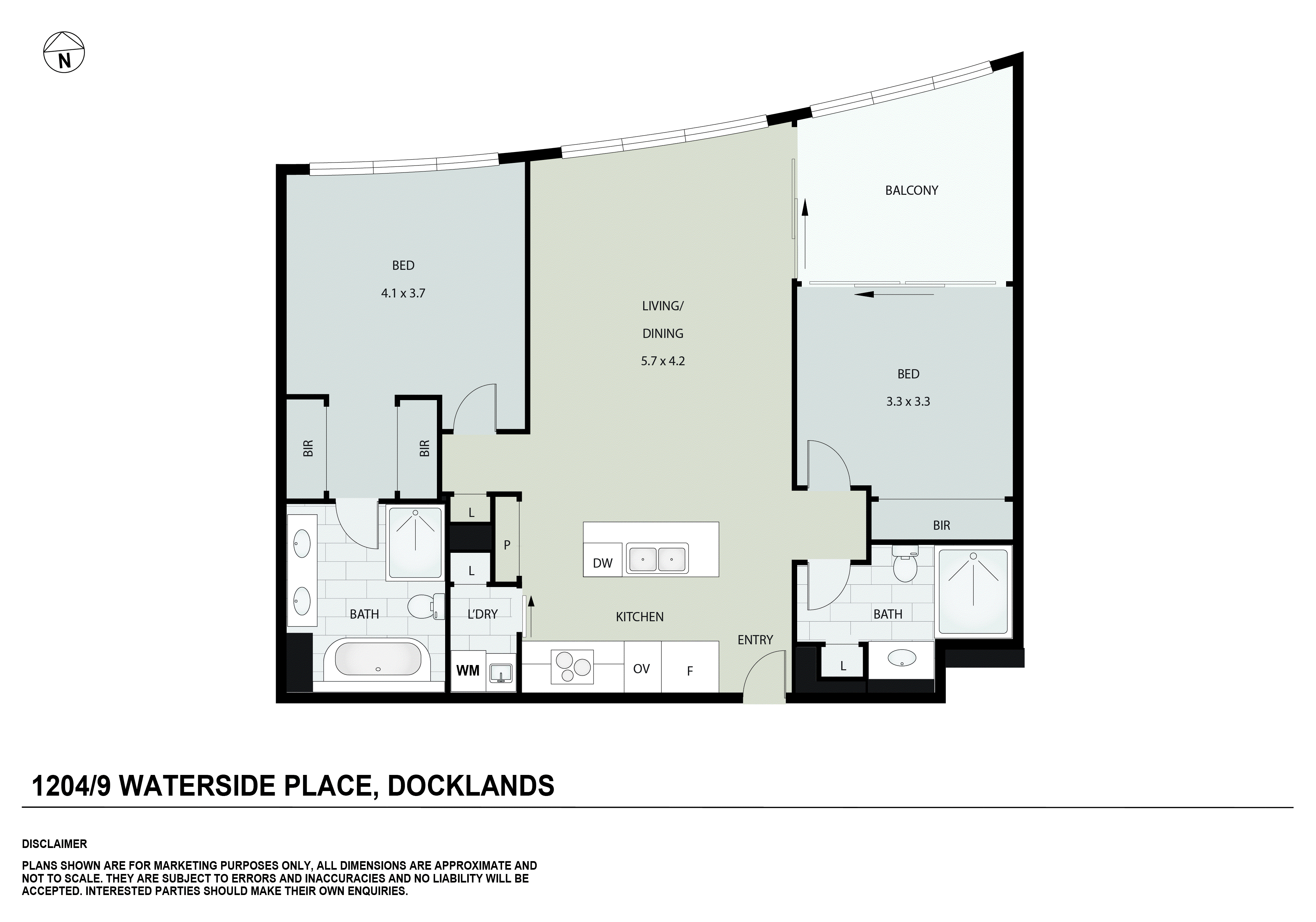 1204/9 Waterside Place, Docklands VIC 3008 - Floorplan