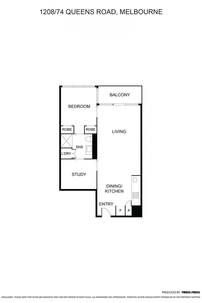 1208/74 Queens Road, Melbourne VIC 3004 - Floorplan