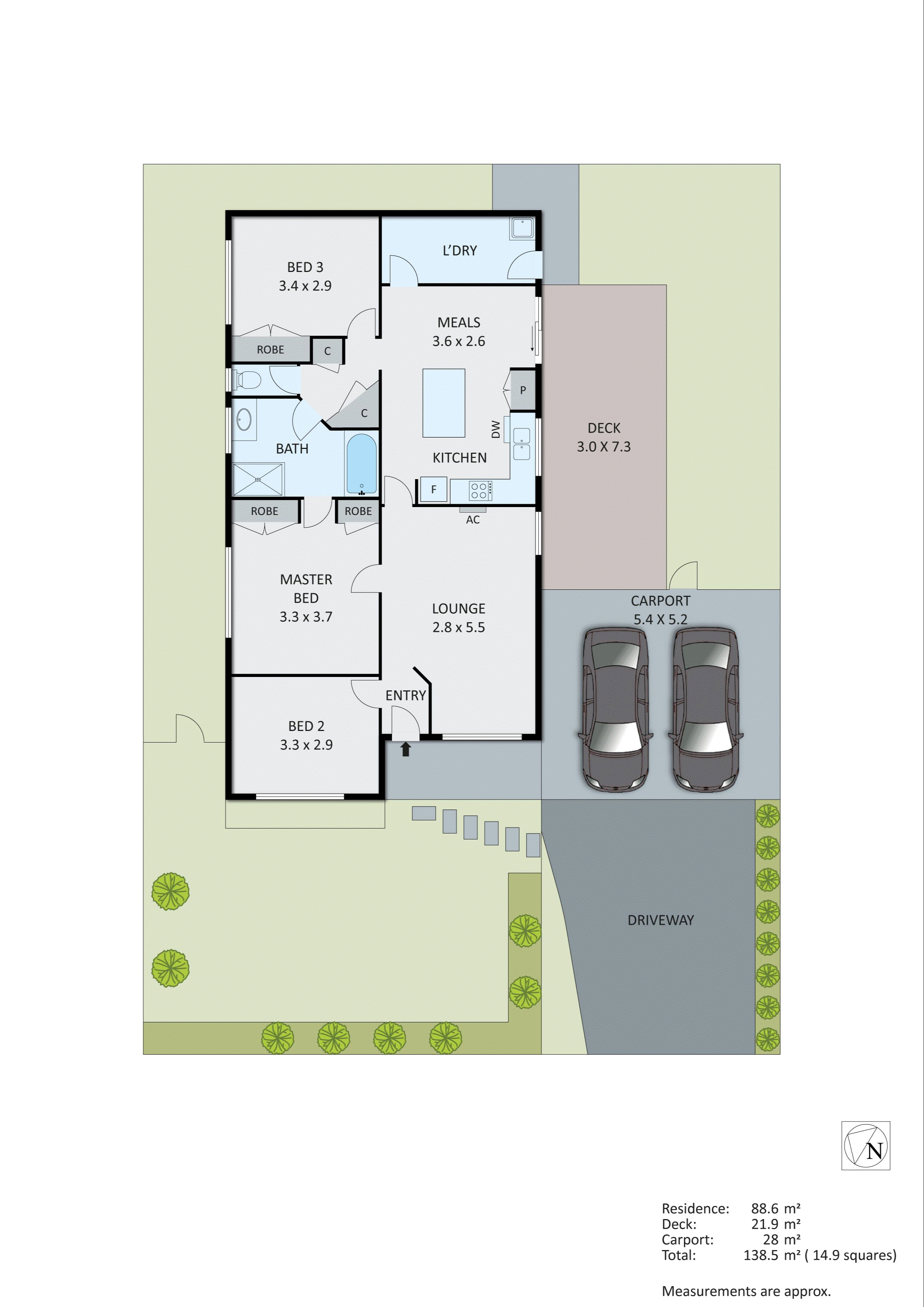 1/21 Third Avenue, Chelsea Heights VIC 3196 - Floorplan