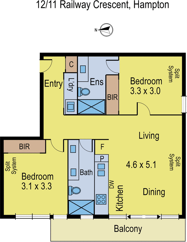12/11 Railway Crescent, Hampton VIC 3188 - Floorplan