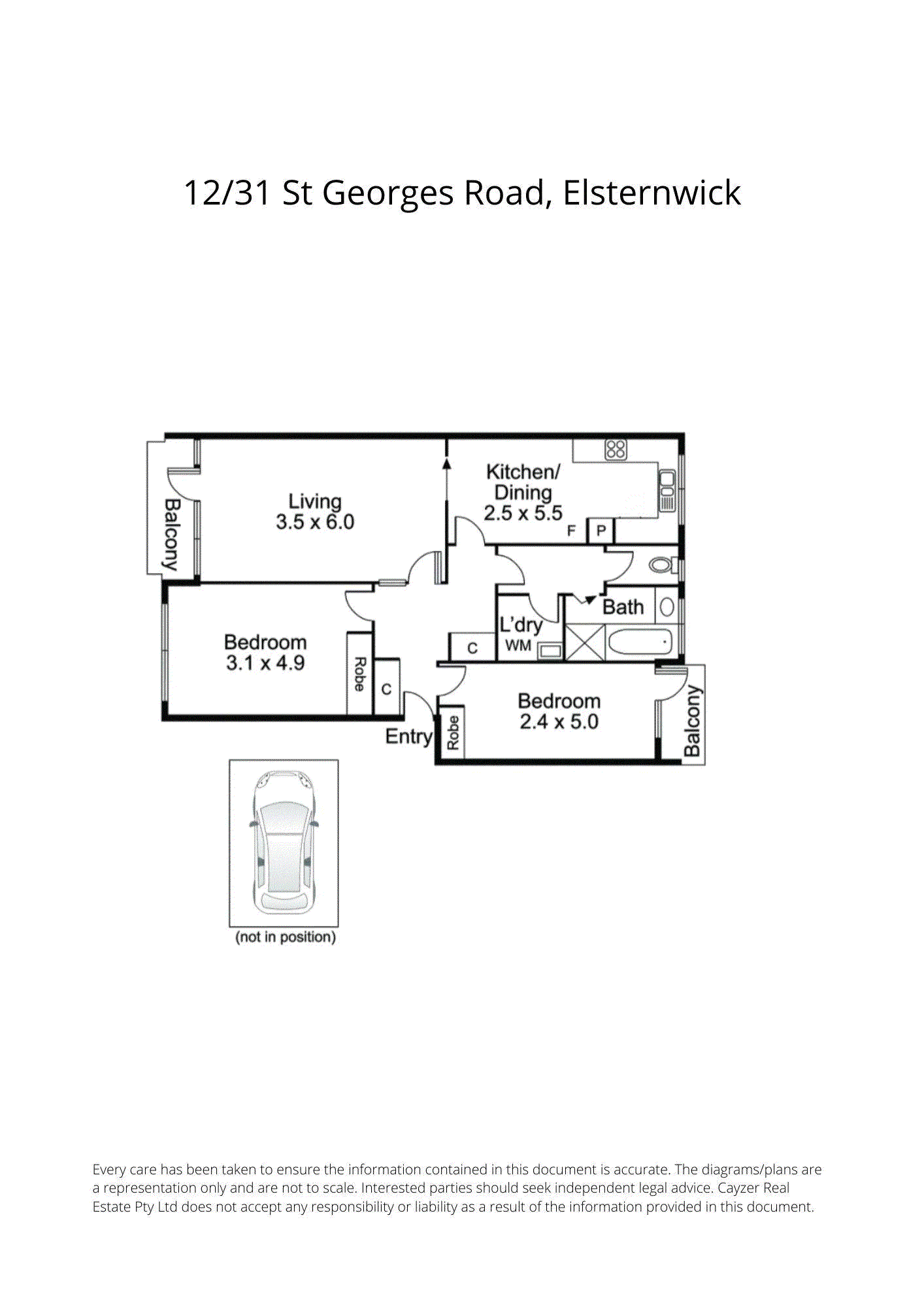 12/31 St Georges Road, ELSTERNWICK VIC 3185 - Floorplan