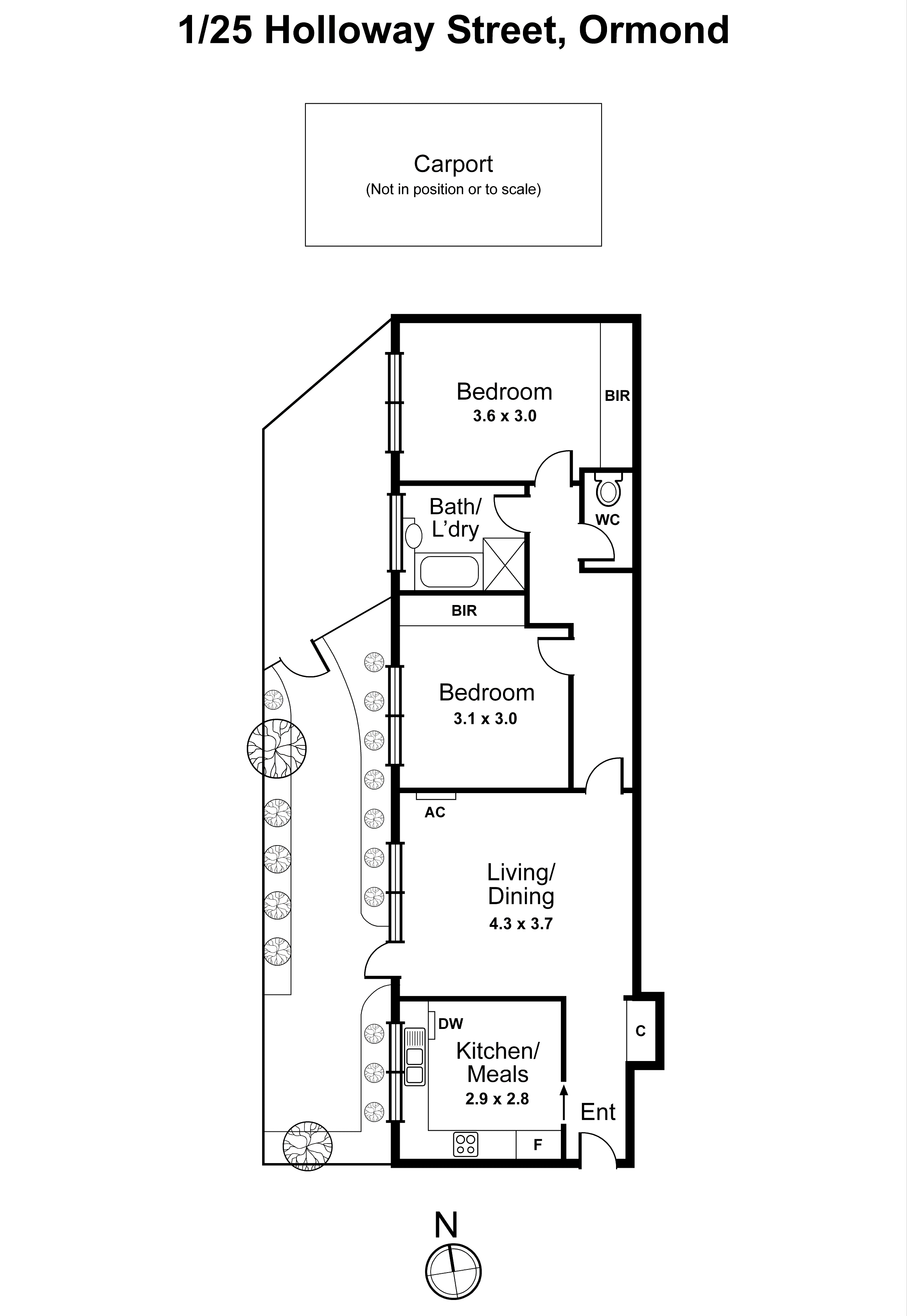 1/25 Holloway Street, Ormond VIC 3204 - Floorplan