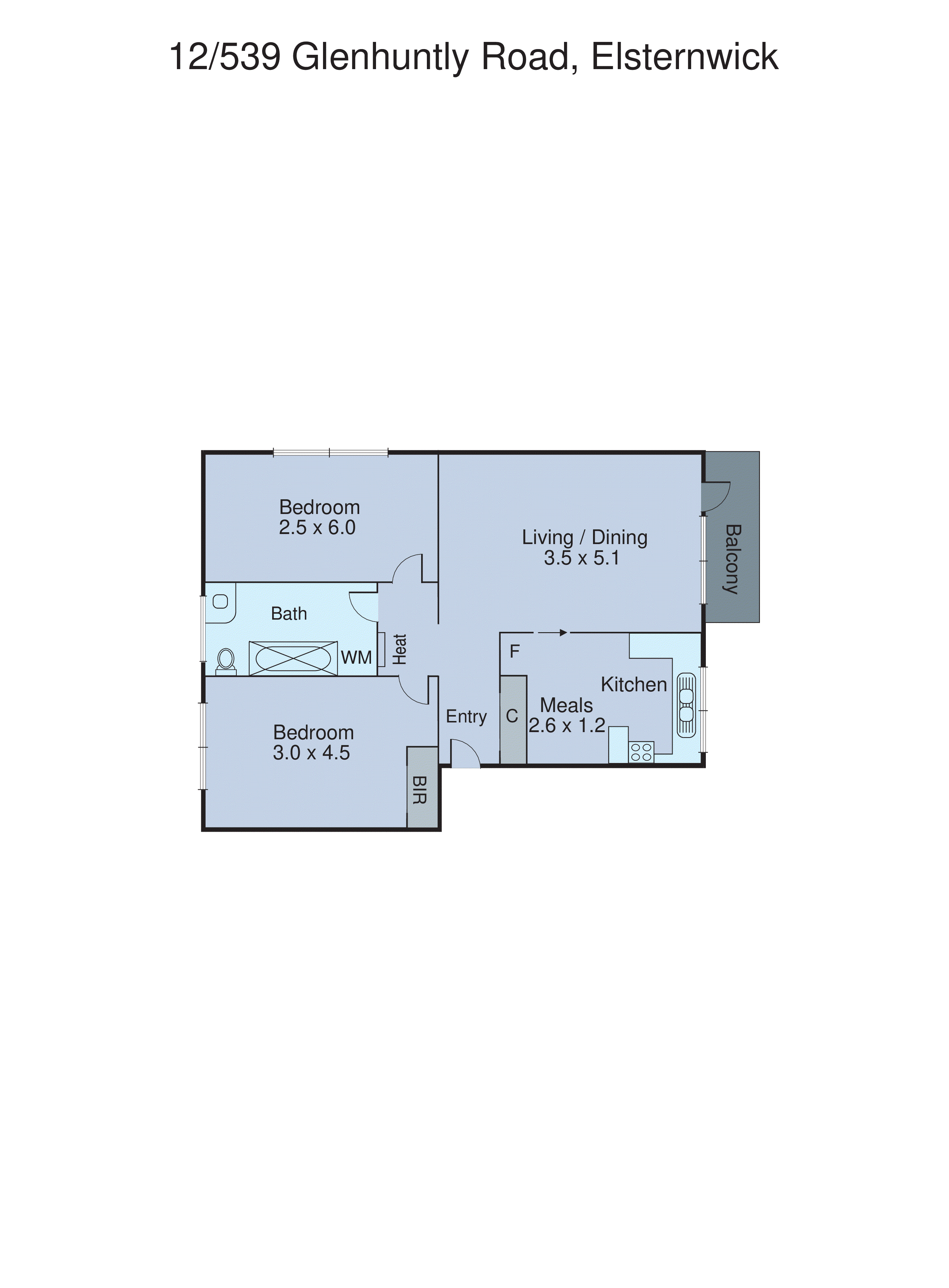 12/539 Glen Huntly Road, Elsternwick VIC 3185 - Floorplan