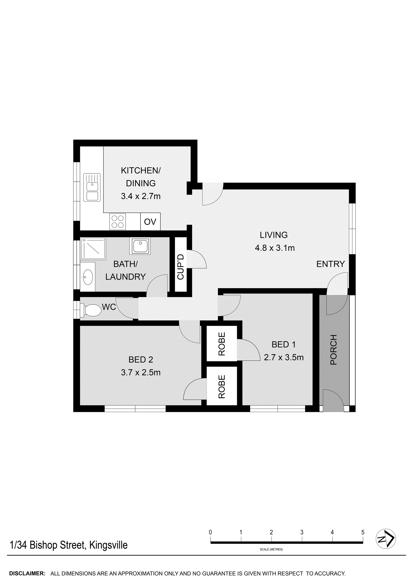 1/34 Bishop Street, Kingsville VIC 3012 - Floorplan