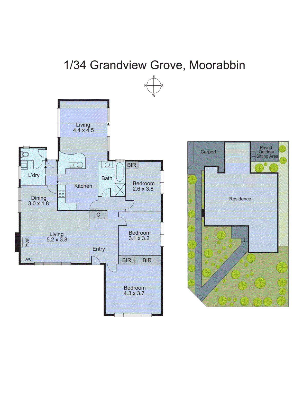 1/34 Grandview Grove, Moorabbin VIC 3189 - Floorplan
