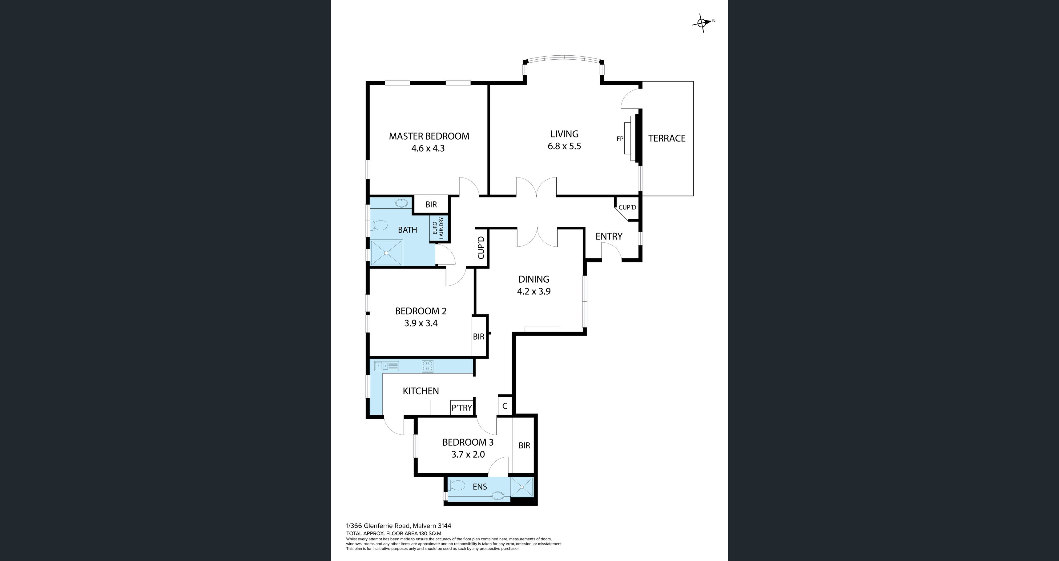 1/364 Glenferrie Road, Malvern VIC 3144 - Floorplan