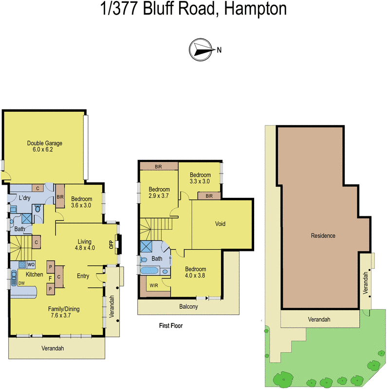 1/377 Bluff Road, Hampton VIC 3188 - Floorplan