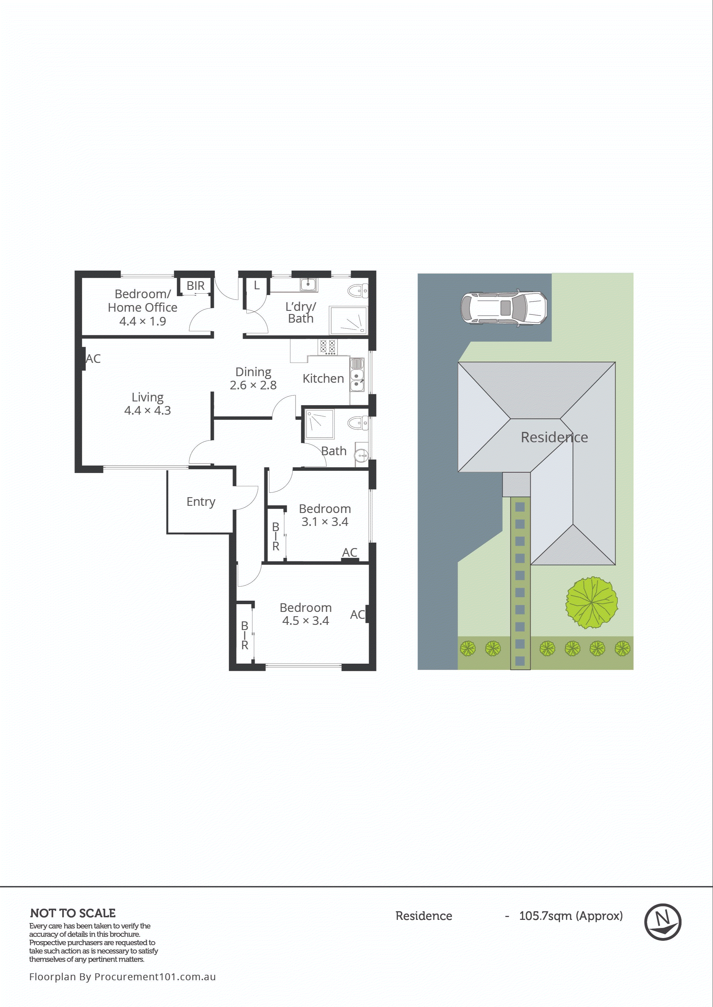 1/46 Baldwin Avenue, Noble Park VIC 3174 - Floorplan
