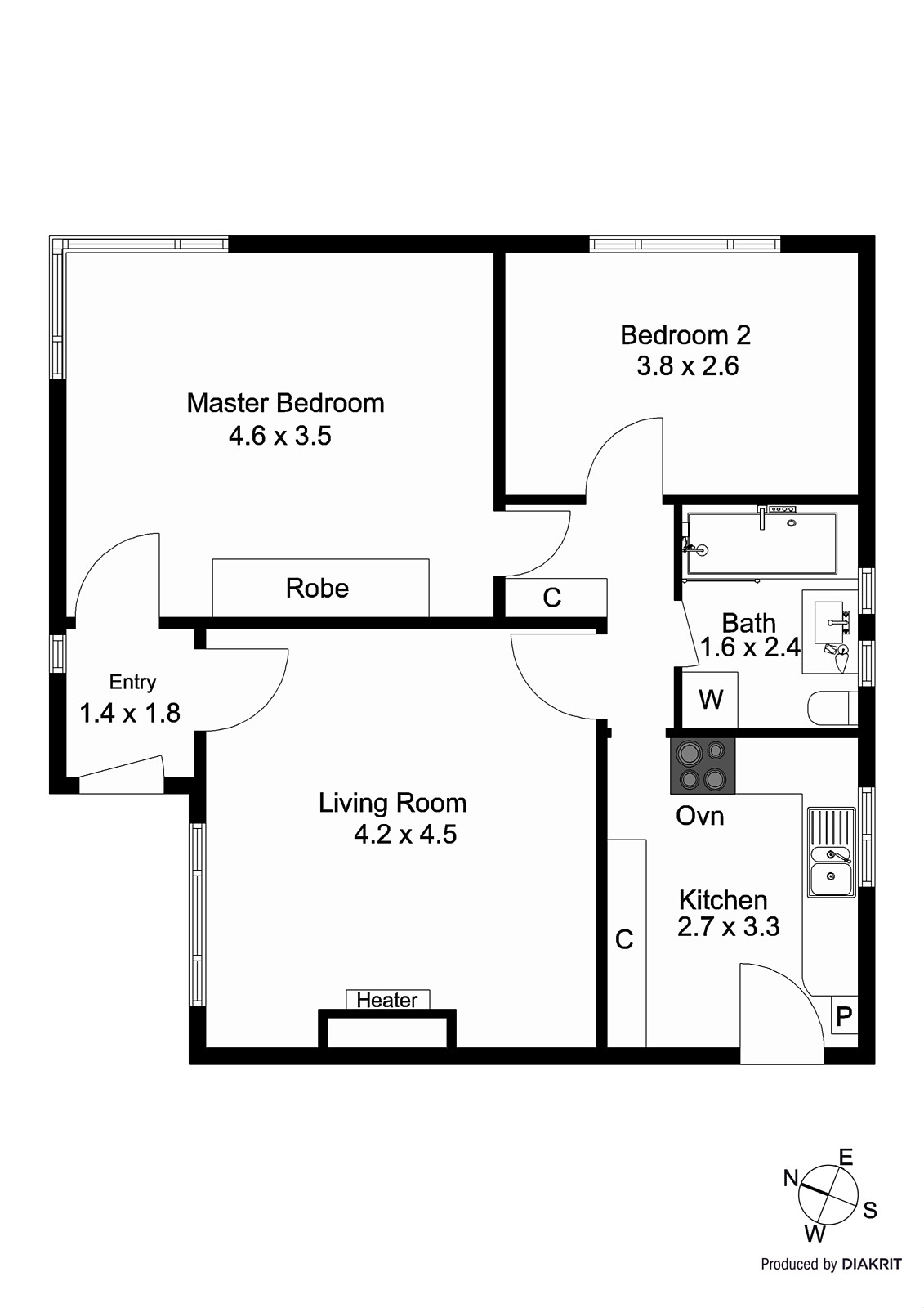 1/5 Foster Street, St Kilda VIC 3182 - Floorplan