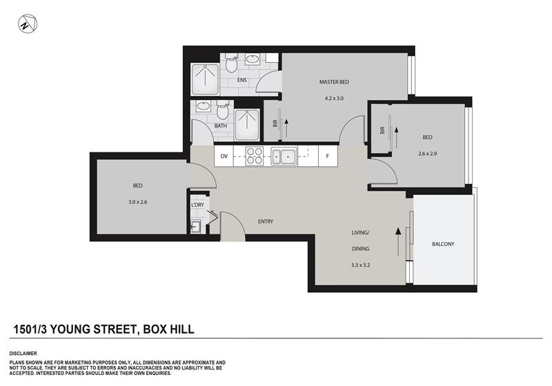 1501/3 Young Street, Box Hill VIC 3128 - Floorplan