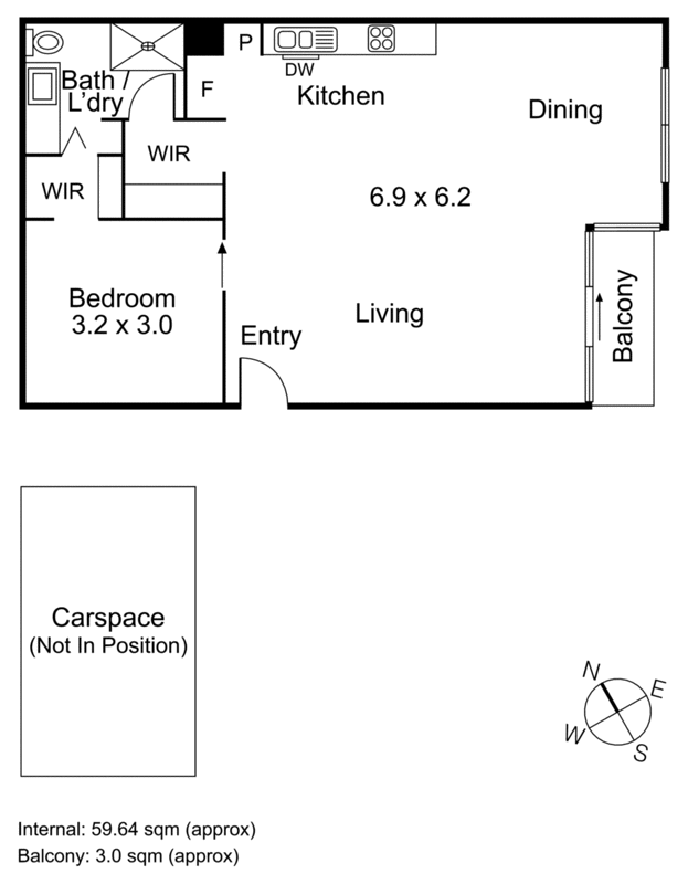 1508/83 Queens Road, Melbourne VIC 3004 - Floorplan