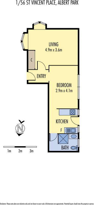 1/56 St Vincent Place, Albert Park VIC 3206 - Floorplan
