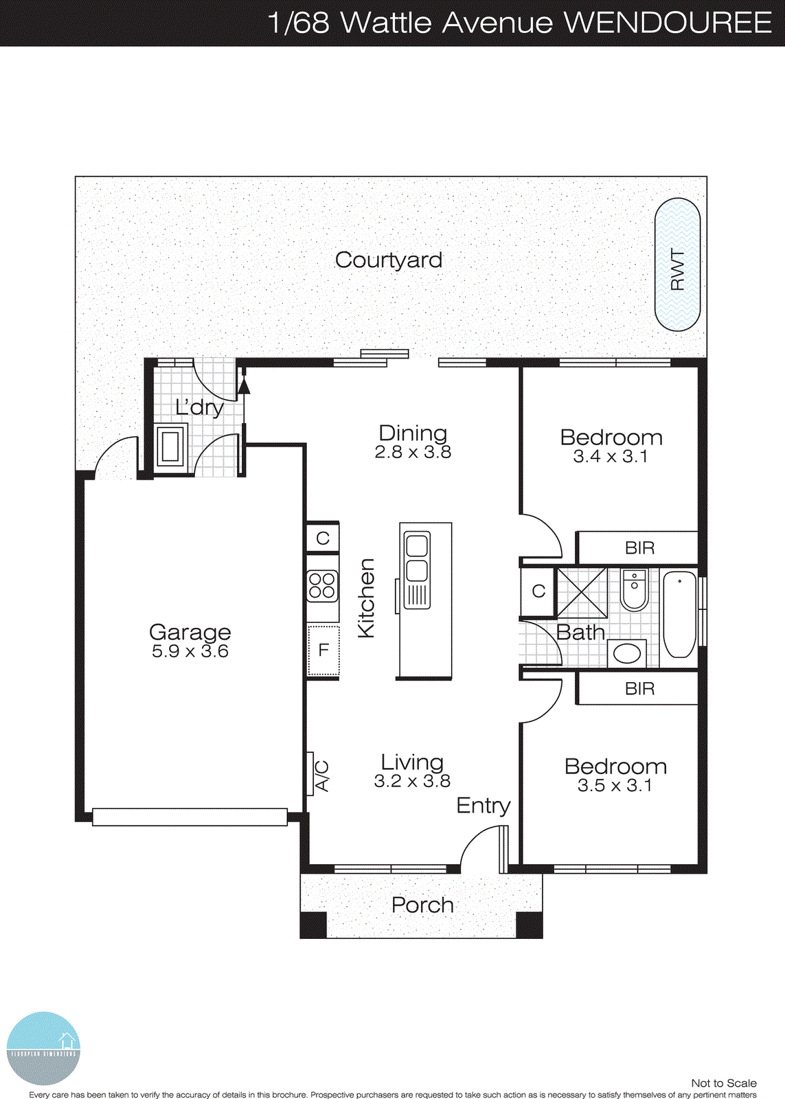 1/68 Wattle Avenue, Wendouree VIC 3355 - Floorplan