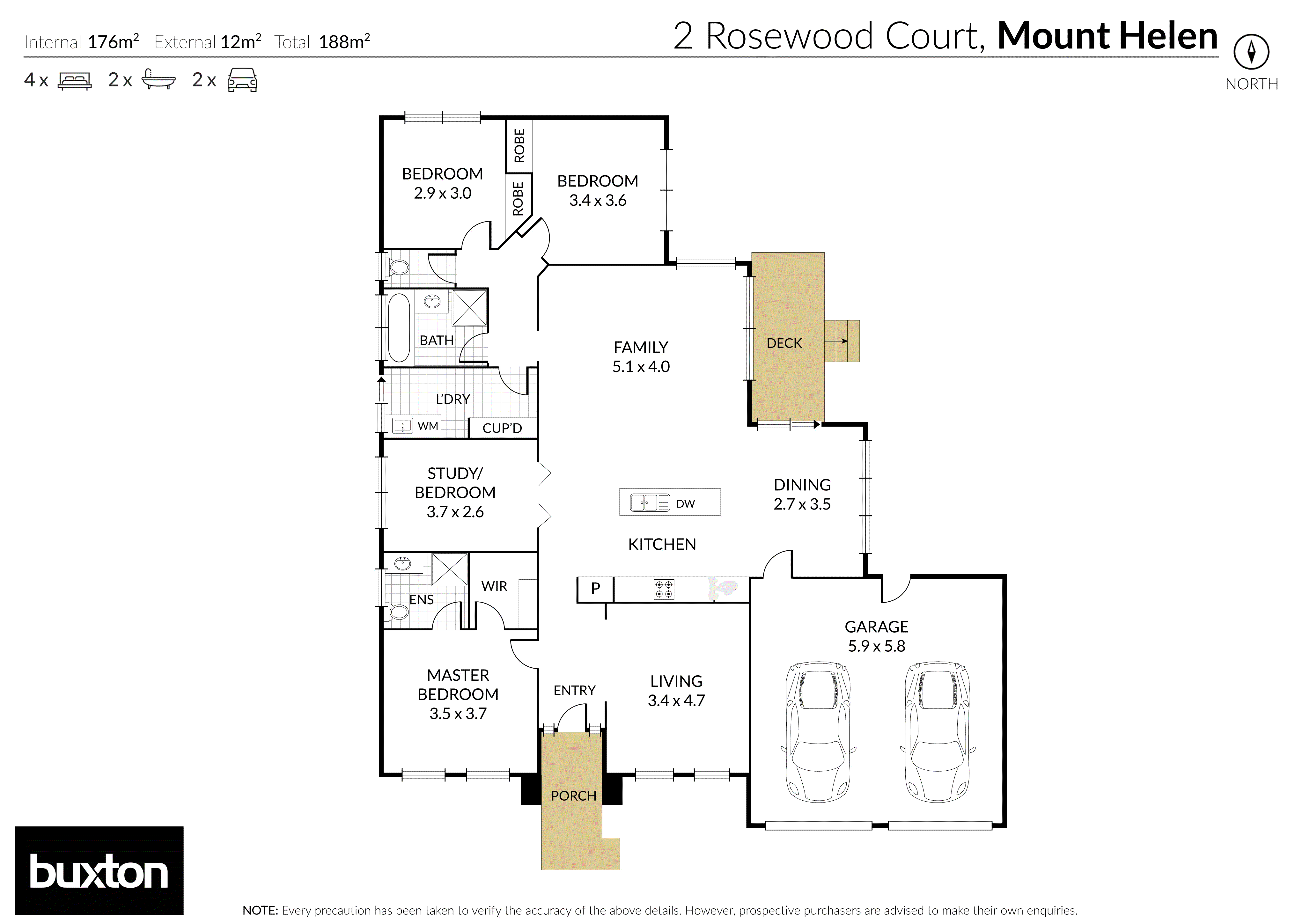 2 Rosewood Court, Mount Helen VIC 3350 - Floorplan