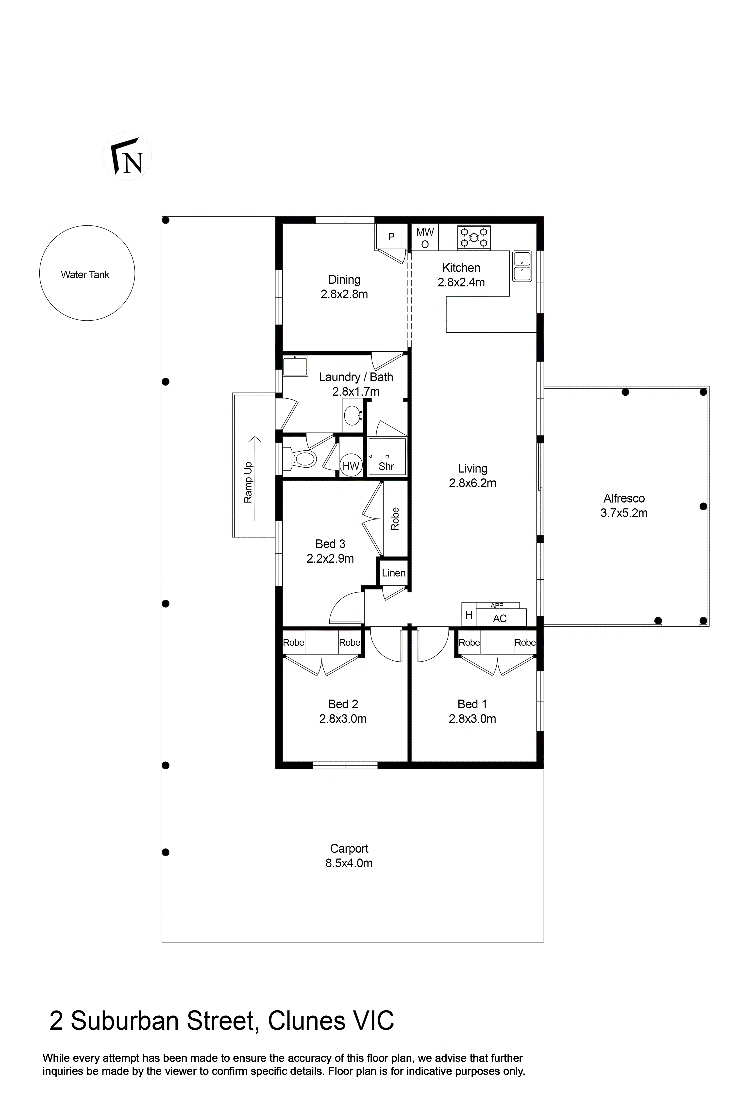 2 Suburban Street, Clunes VIC 3370 - Floorplan