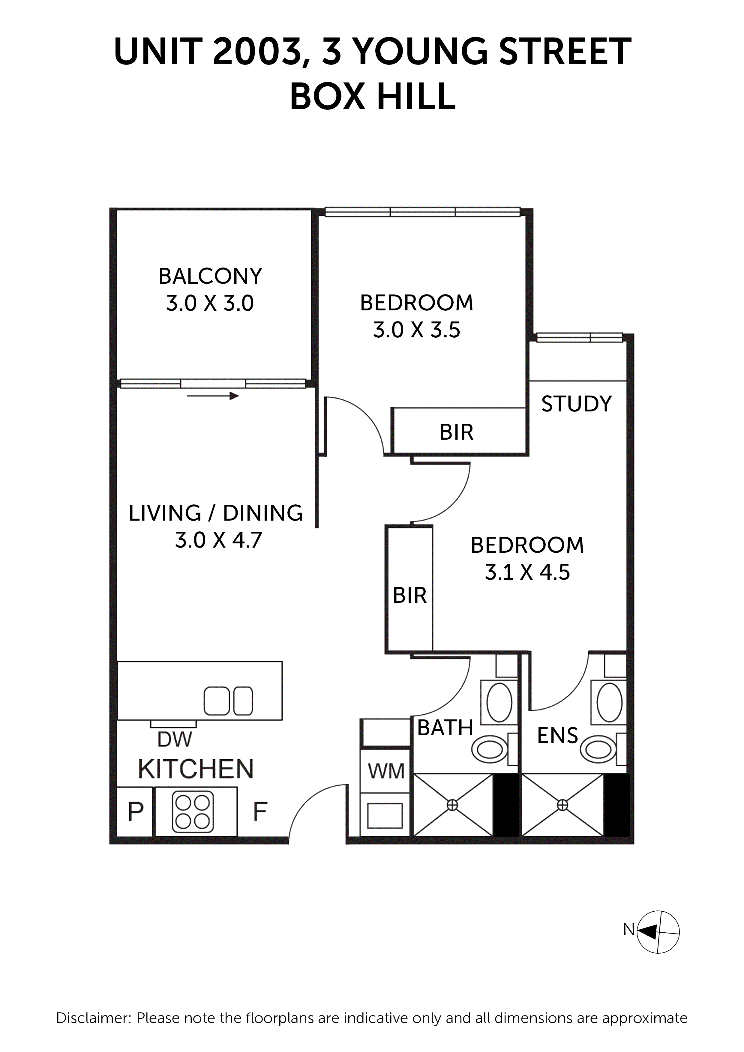2003/3 Young Street, Box Hill VIC 3128 - Floorplan