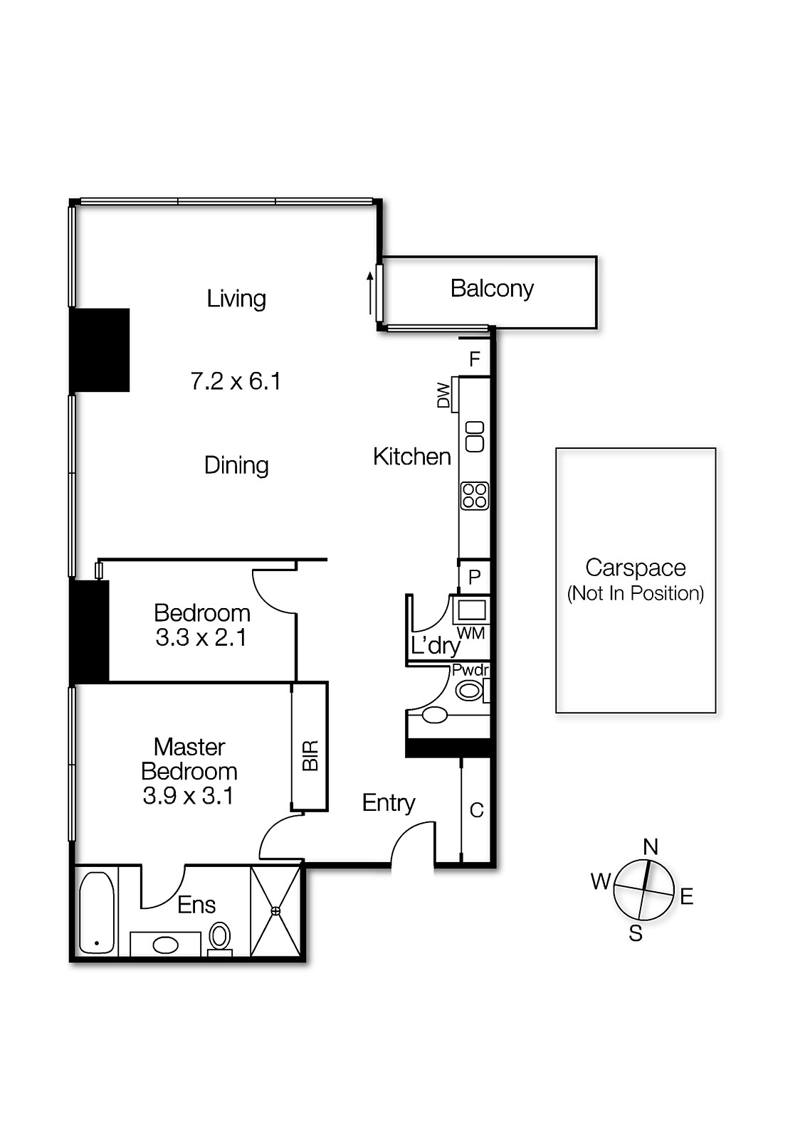 2010/7 Riverside Quay, Southbank VIC 3006 - Floorplan