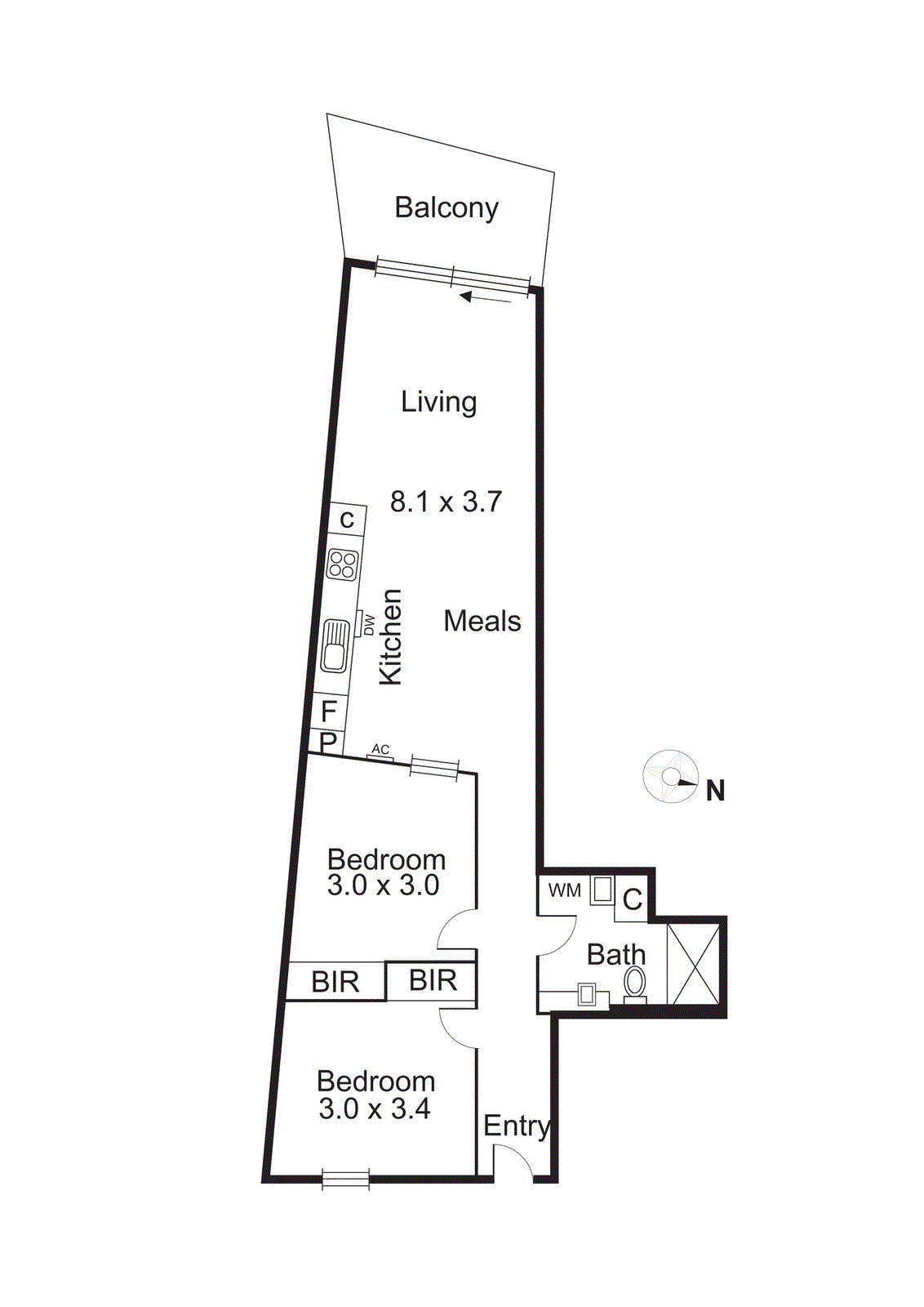 201/182 Barkly Street, St Kilda VIC 3182 - Floorplan