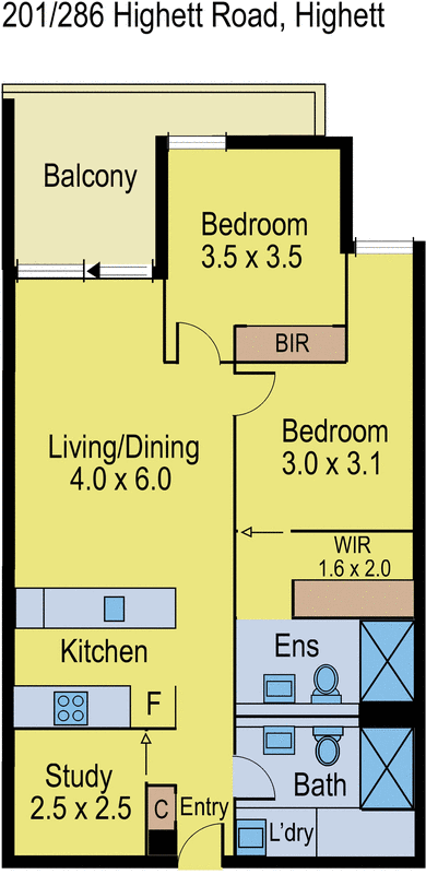 201/284-286 Highett Road, Highett VIC 3190 - Floorplan