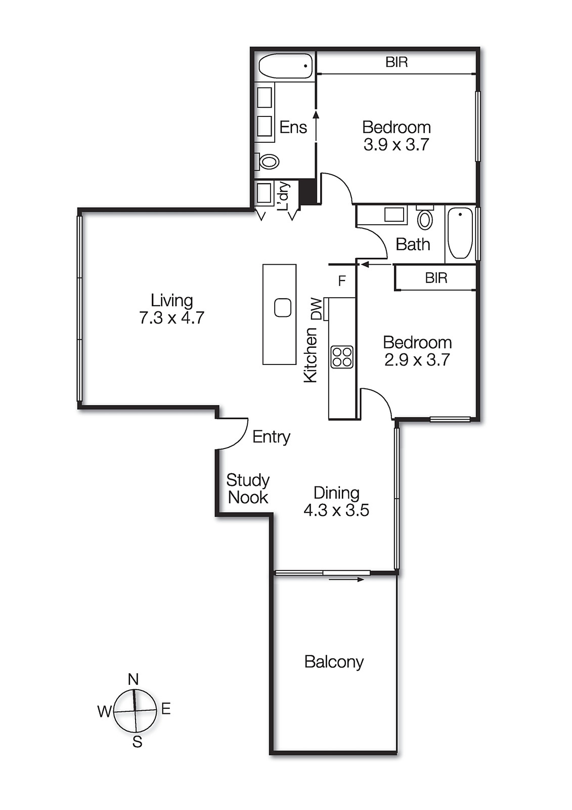 2.03/186 Bay Street, Brighton VIC 3186 - Floorplan