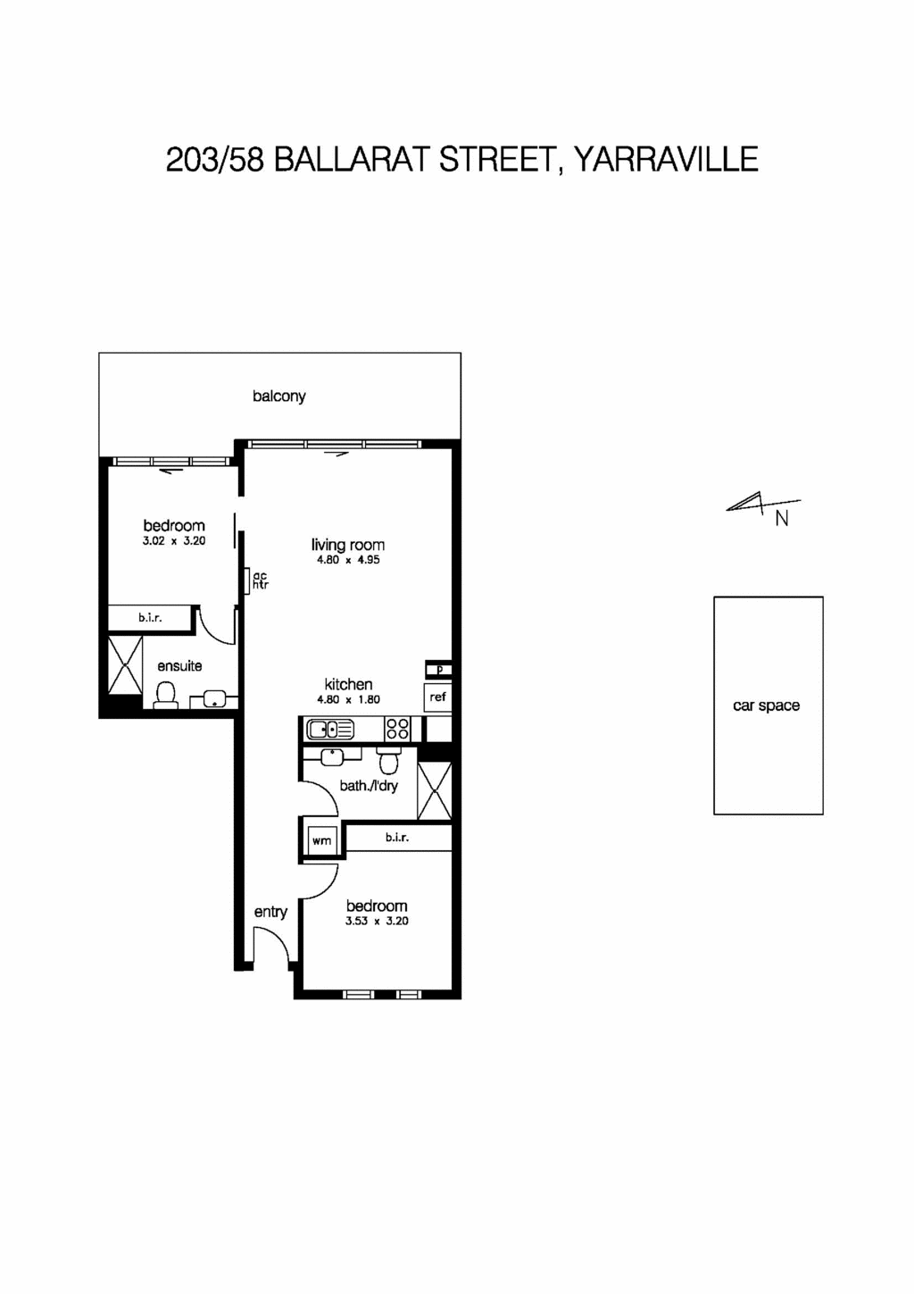 203/58 Ballarat Street, YARRAVILLE VIC 3013 - Floorplan