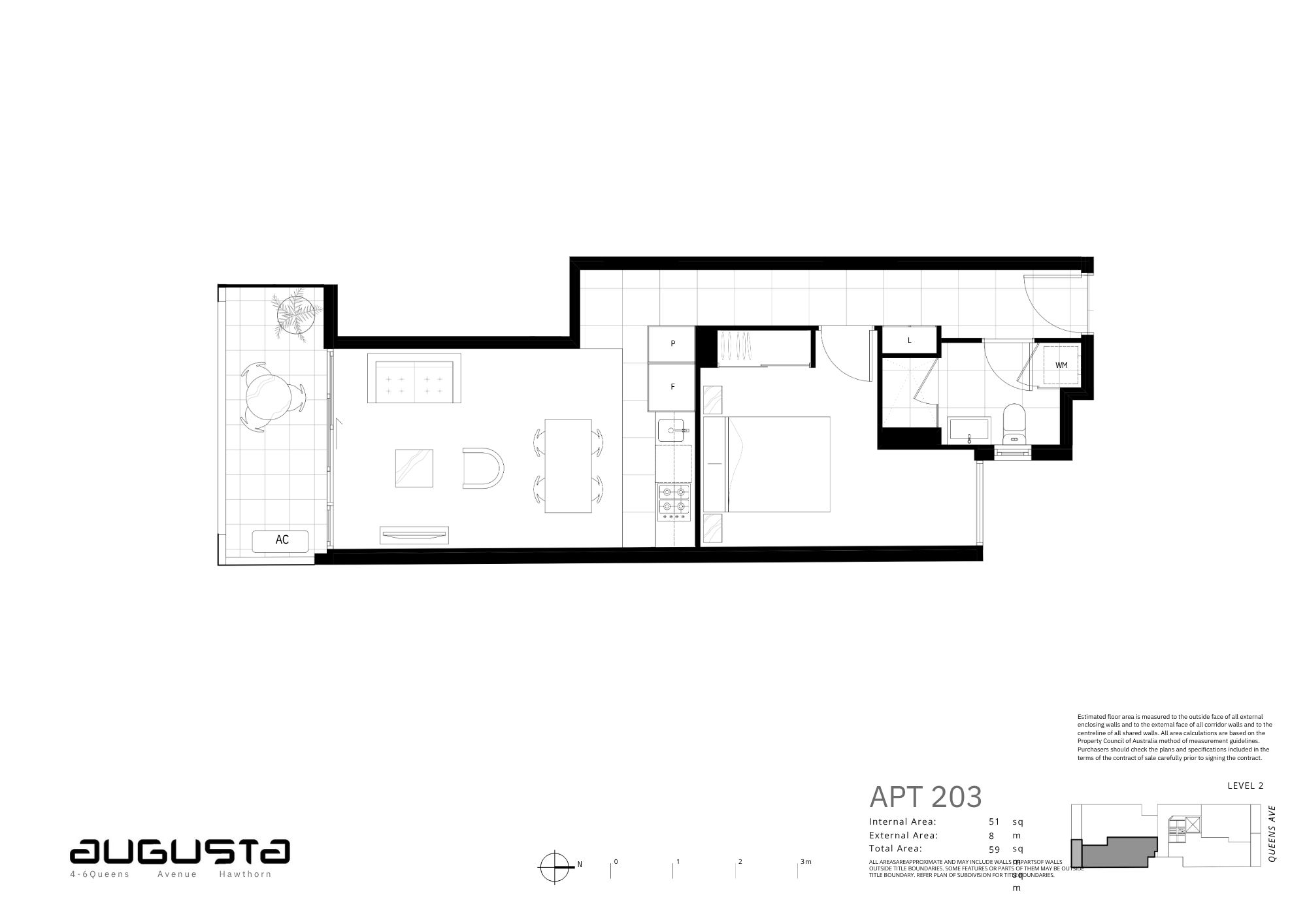 203/6 Queens Avenue, Hawthorn VIC 3122 - Floorplan
